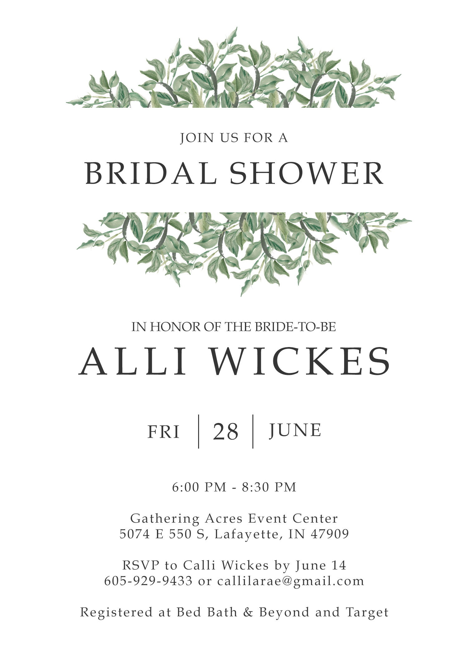 Alli + Andrew Wedding Bridal Shower