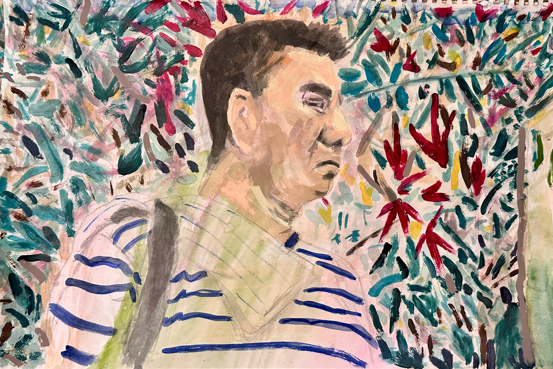 “Emerald Documentary 8", 2025, mixed media, on 16 x 10 in paper