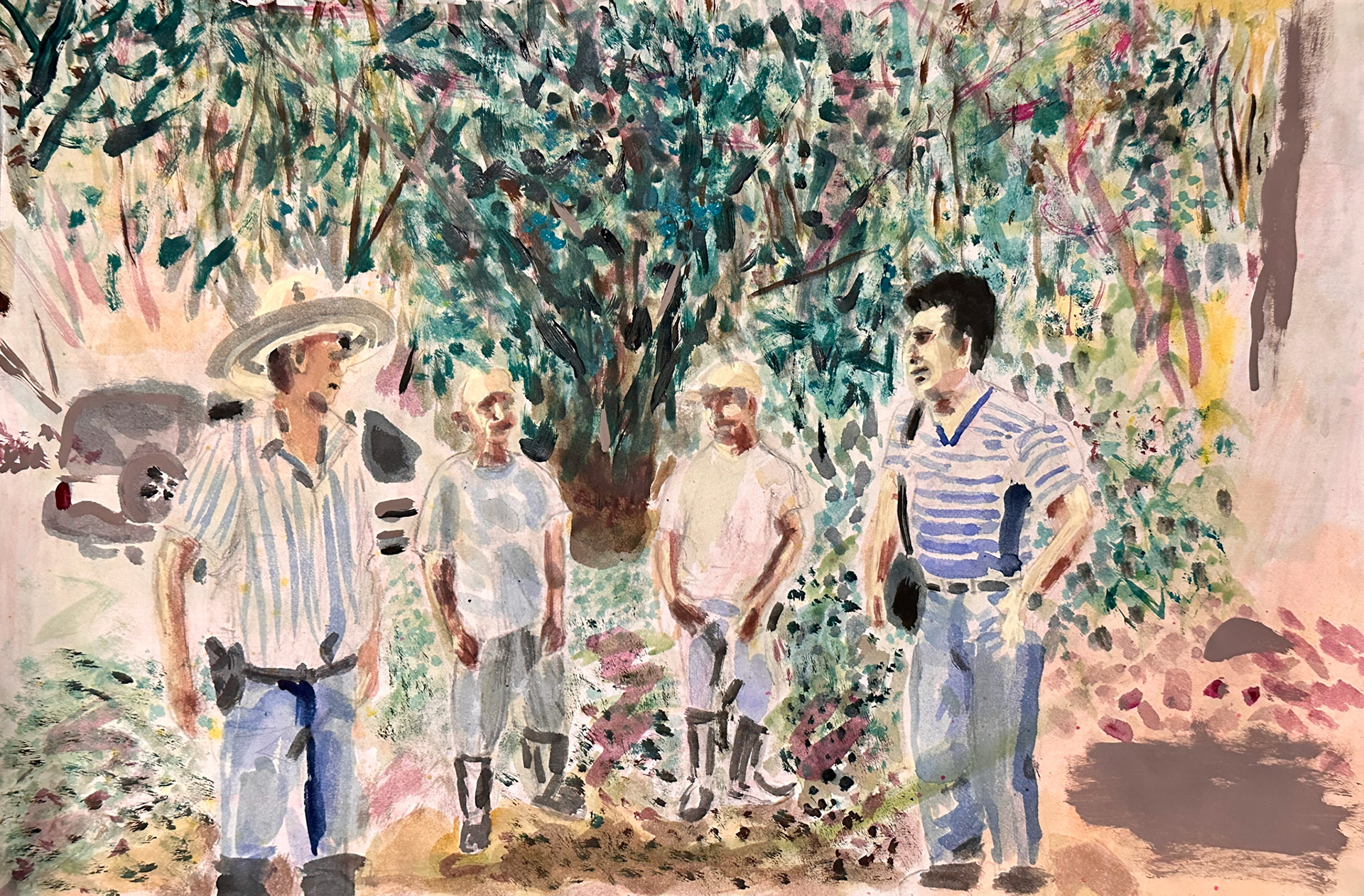 “Emerald Documentary 3", 2025, mixed media, on 16 x 10 in paper