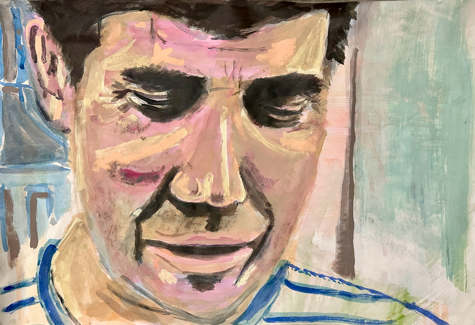 “Emerald Documentary 1”, 2025, mixed media, 16 x 10 in