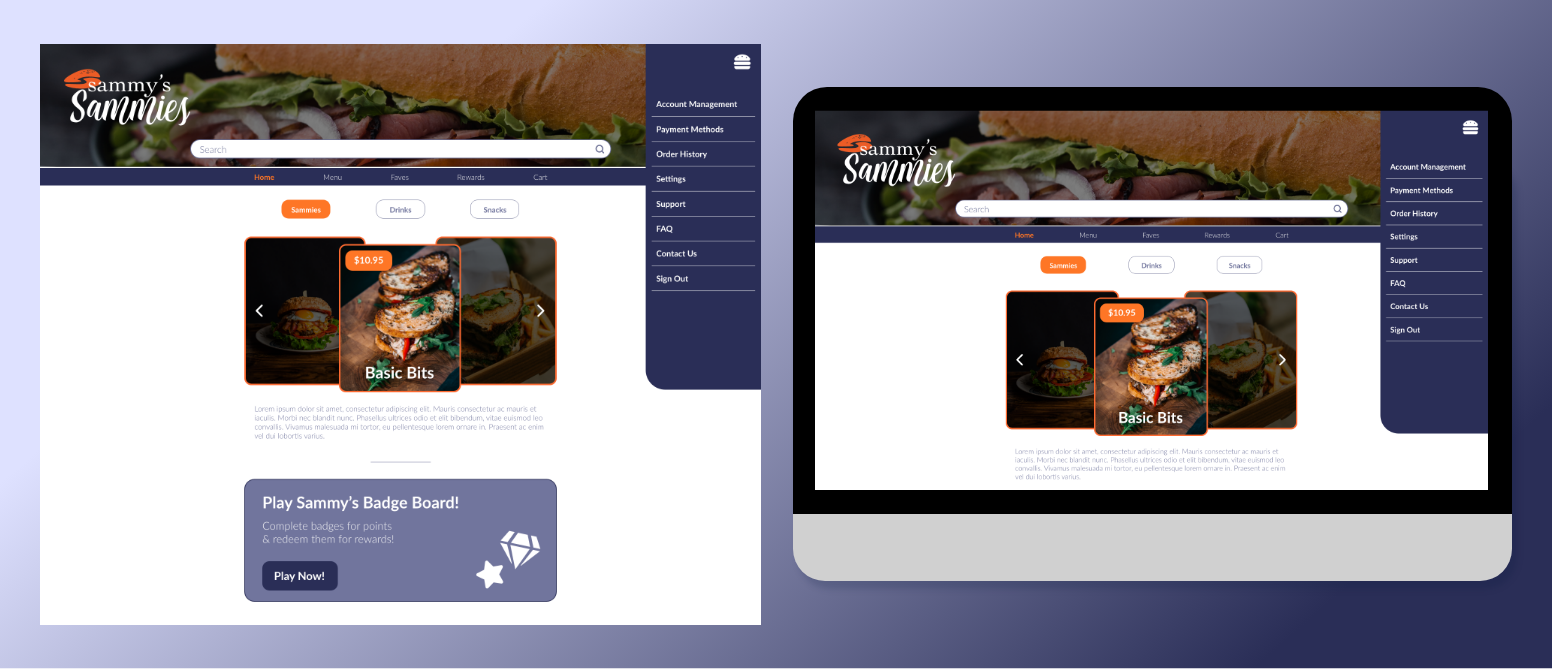 Desktop Home Page v.s. Mock-up