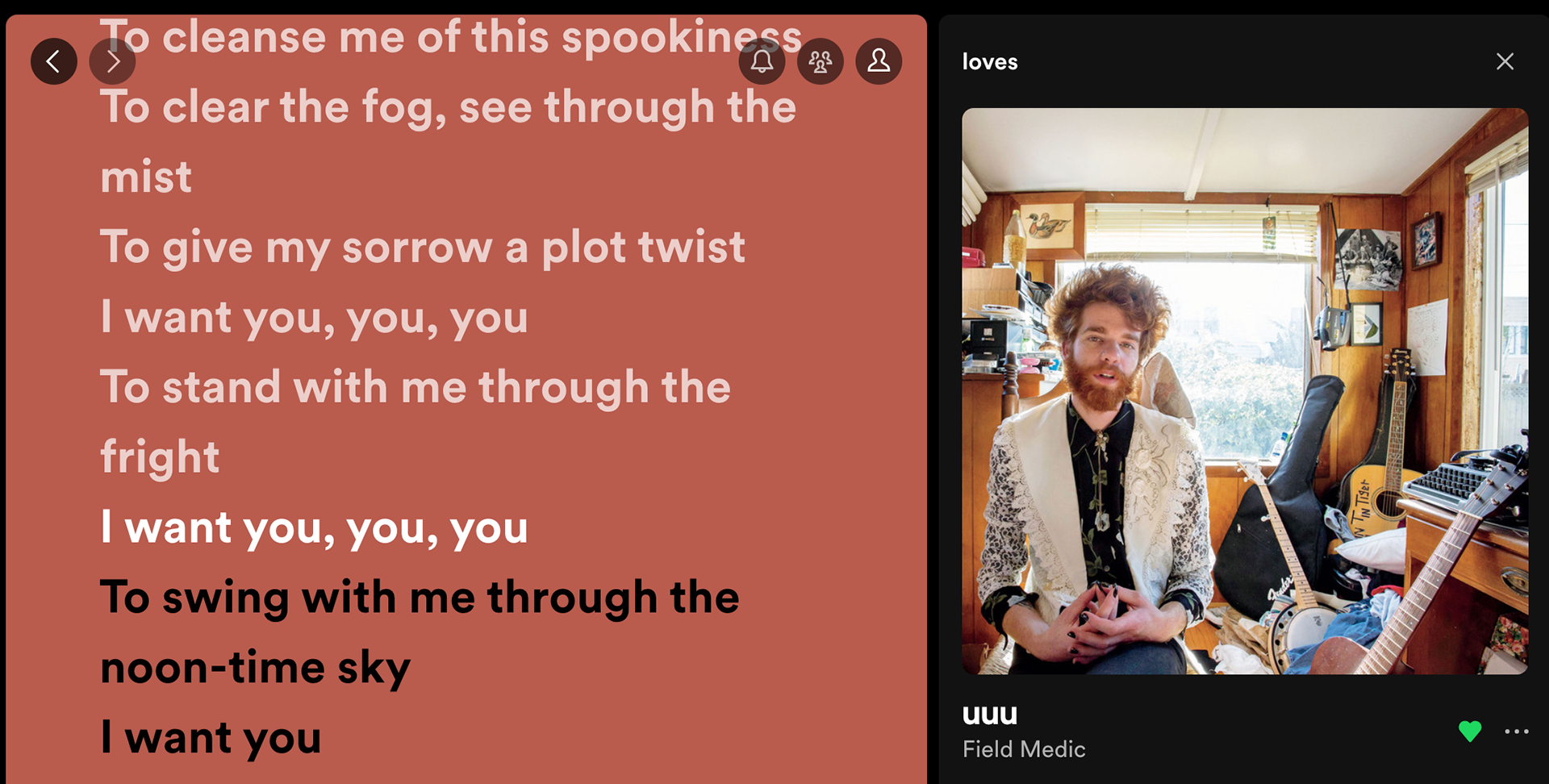 Spotify - Lyric reading