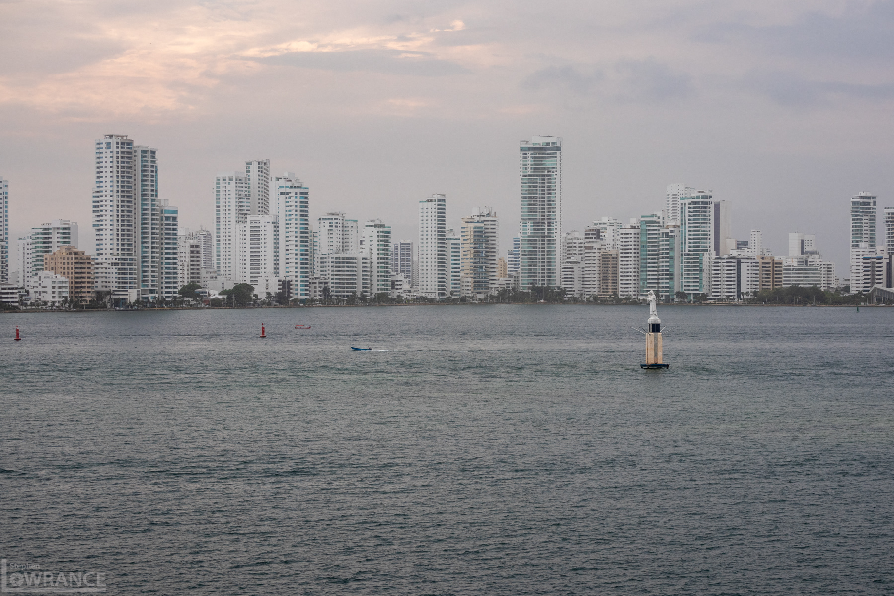 Cartagena Skyline with Virgin Mary Statue