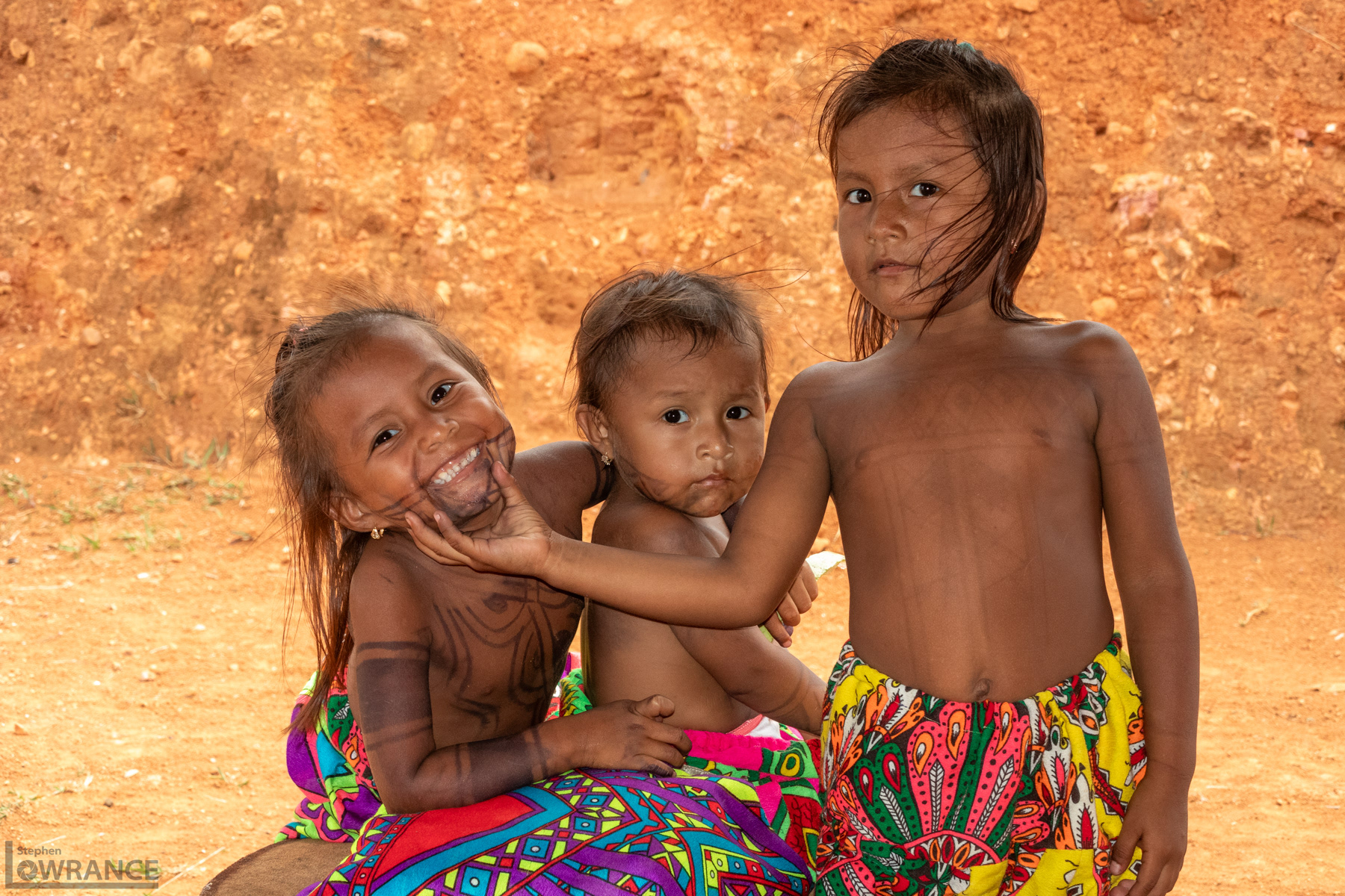 Cute Embera Kids Posing for Camera
