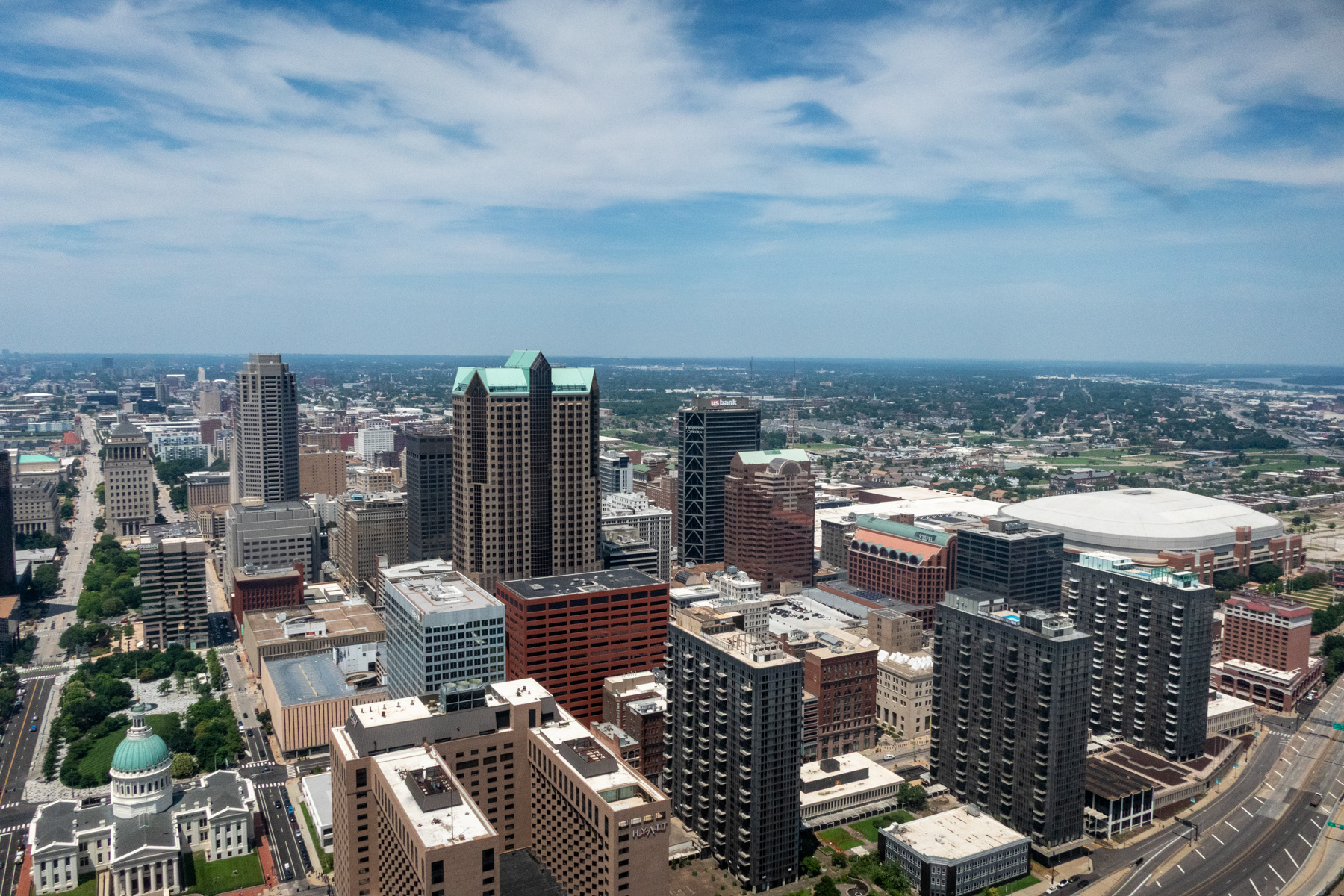 © Gibson Crum Looking Northwest at America's Center and Dome.