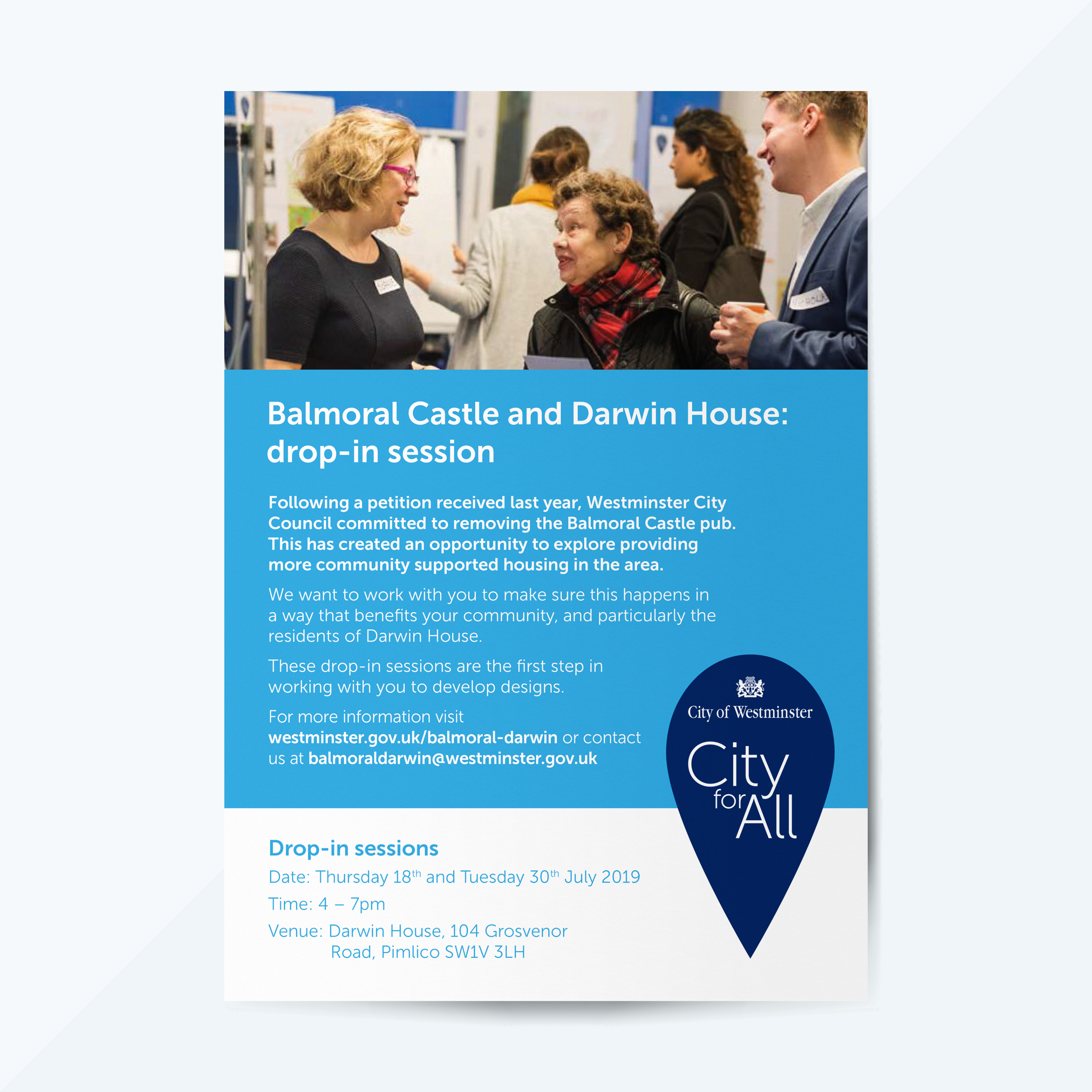 Balmoral Drop in leaflet design