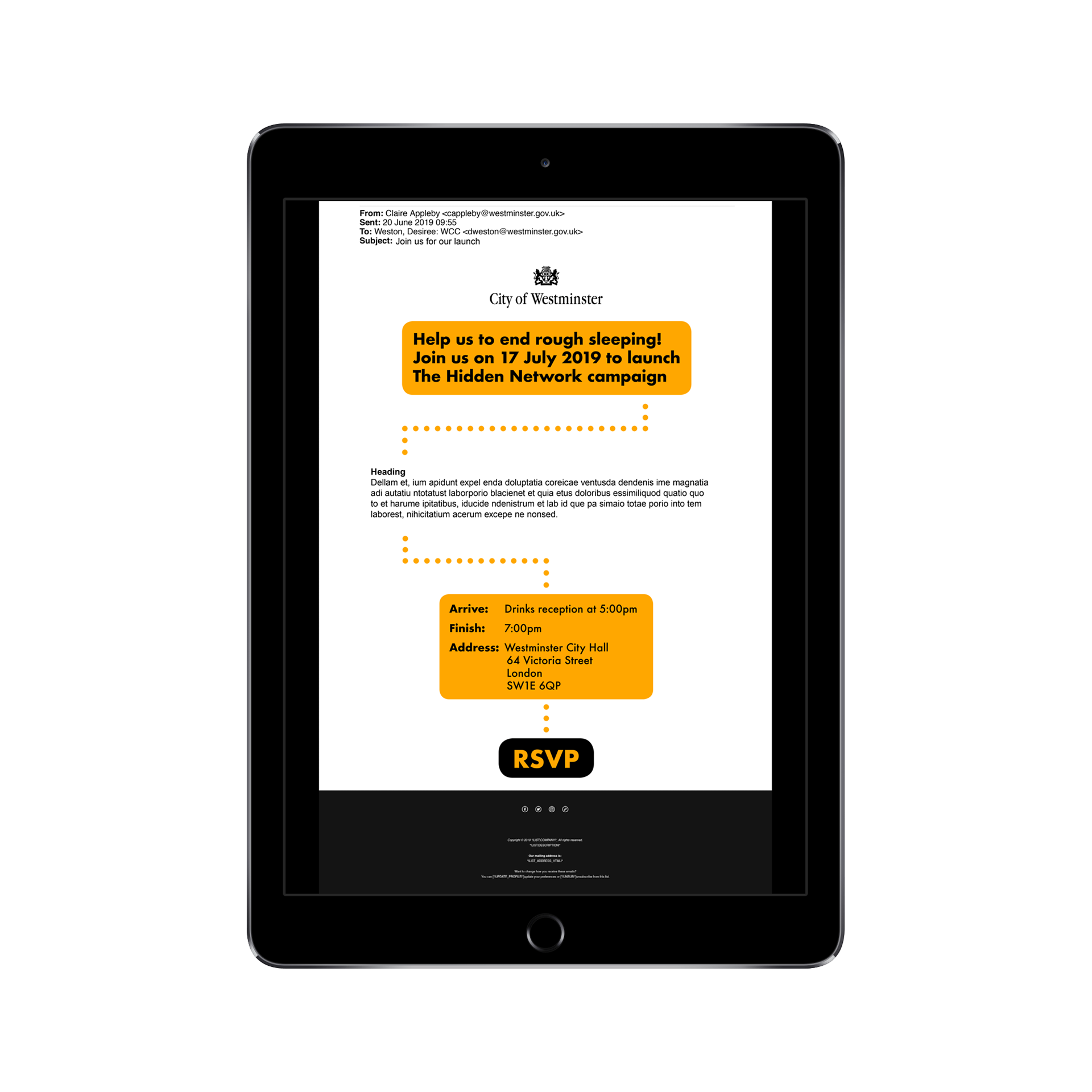 Campaign E-invite launch