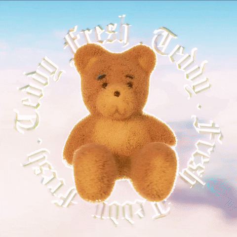 Dream like Teddy Bear floating in the sky