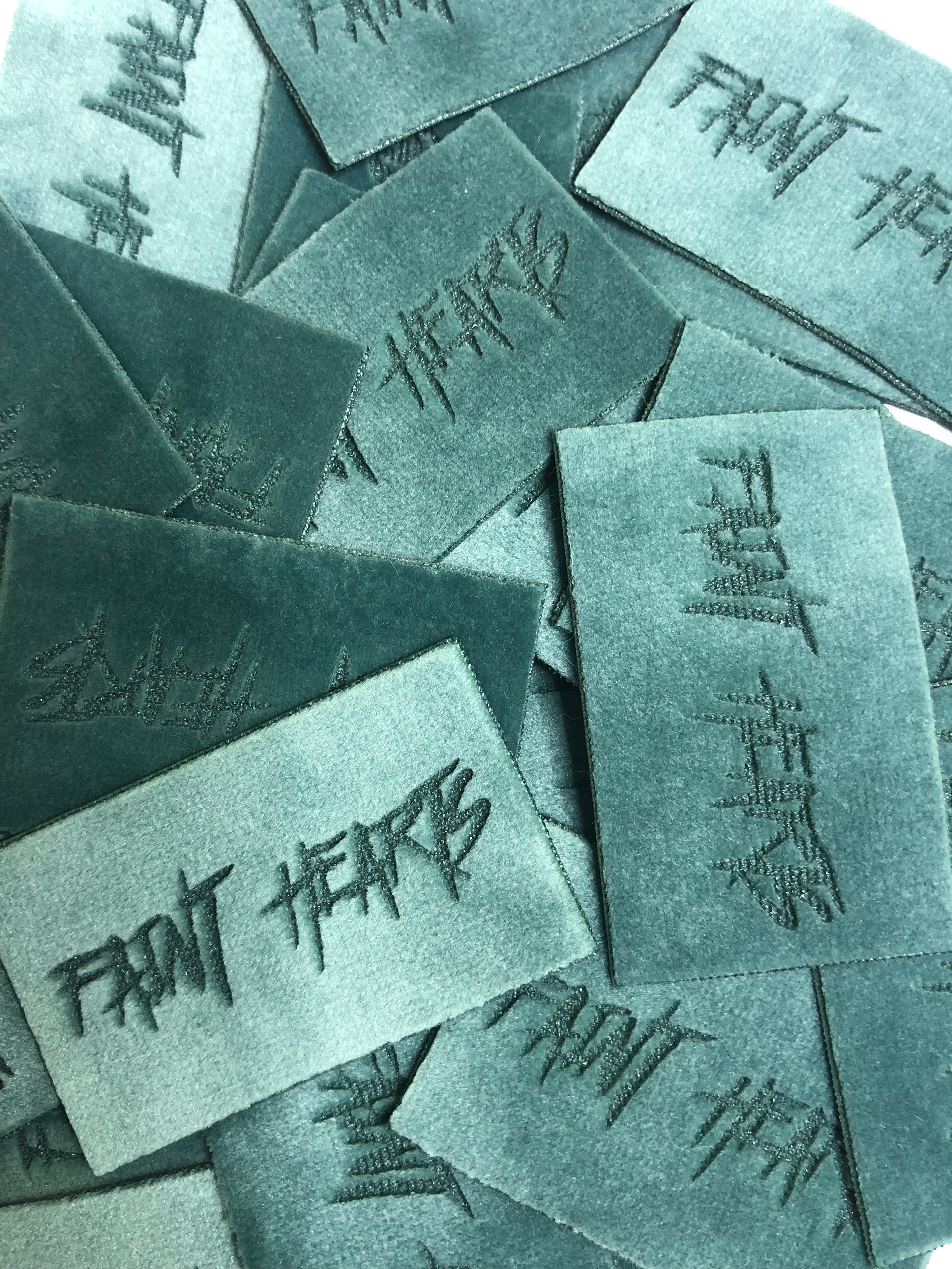 Custom velvet clothing labels