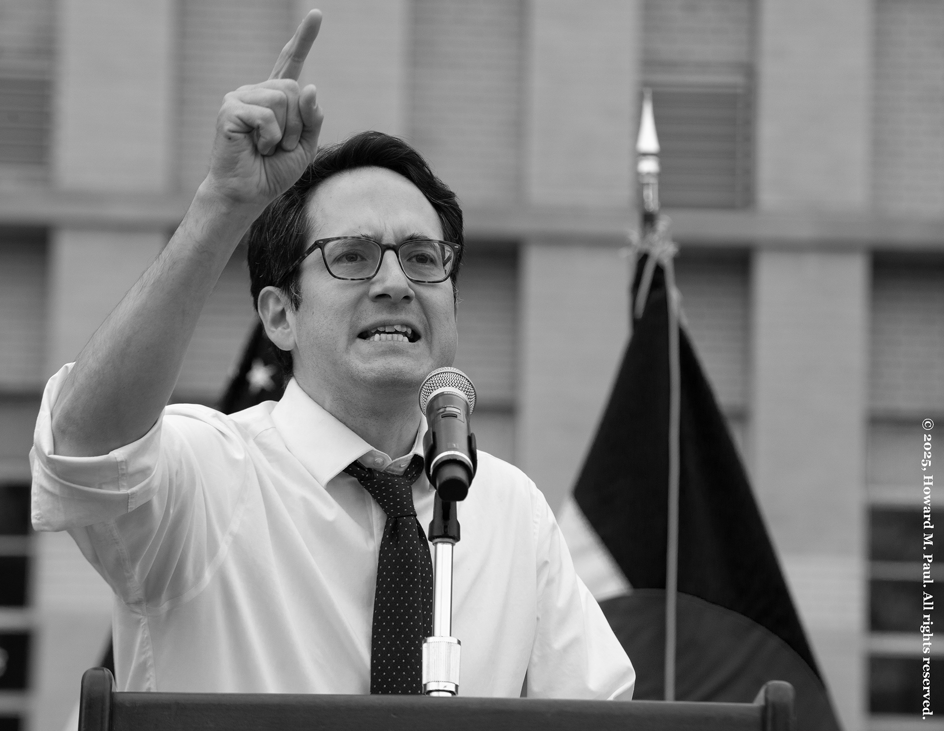 Former commissioner for the Federal Trade Commission Alvaro Bedoya at the Bernie Sanders & Alexandria Ocasio-Cortez  “Fighting Oligarchy” Rally, Denver