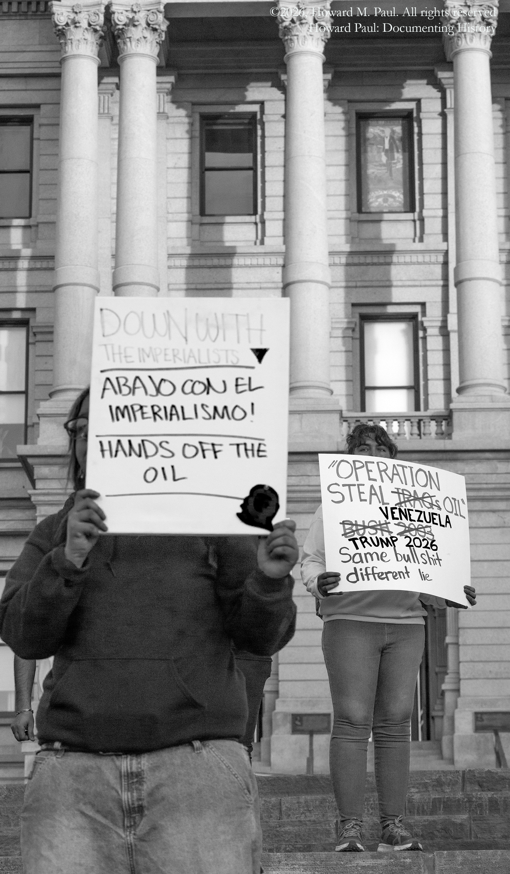 Protesting US actions in Venezuela, Colorado Capitol
