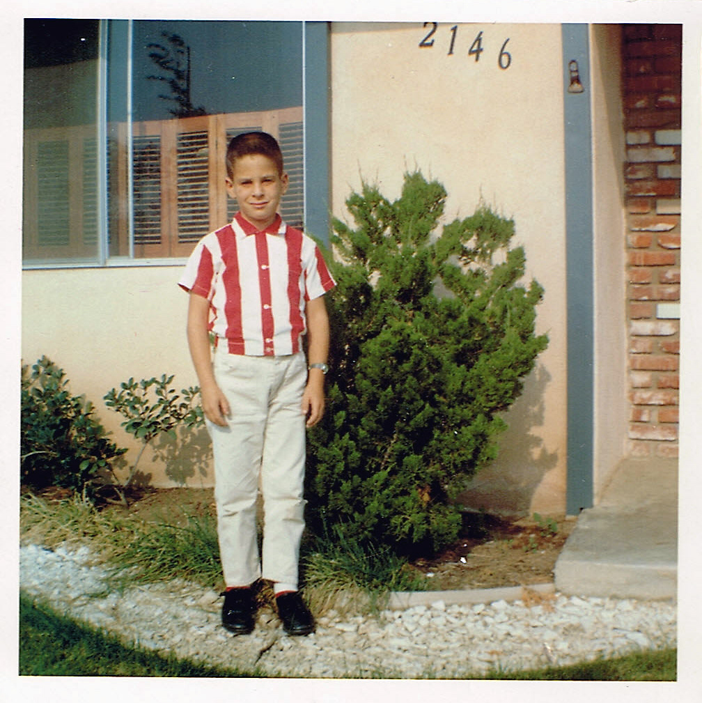 Sporting the Beach Boys lolo at nine years old, 26 miles from the beach in Southern California.