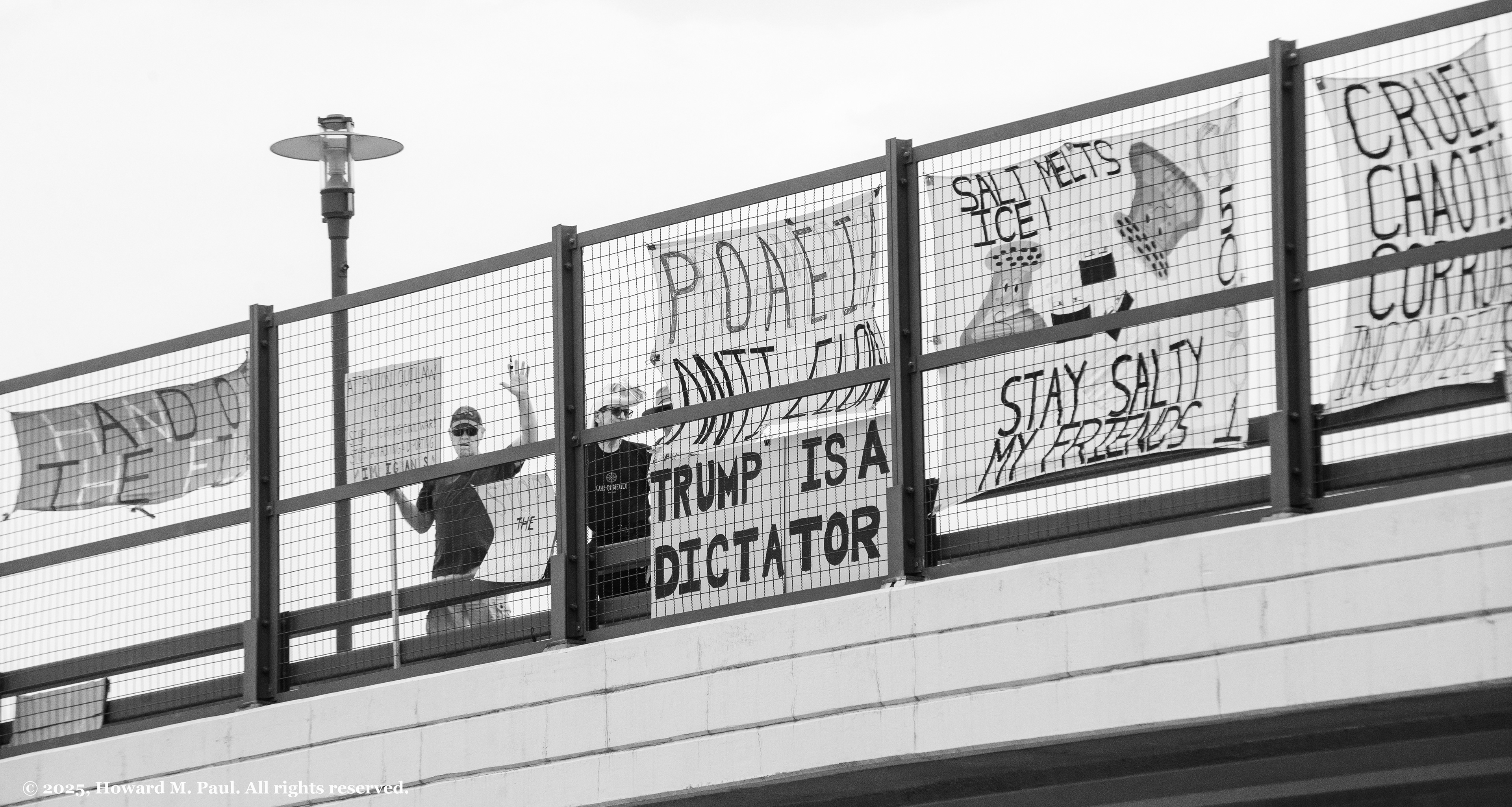 Denver Overpass Protest Banner Drop