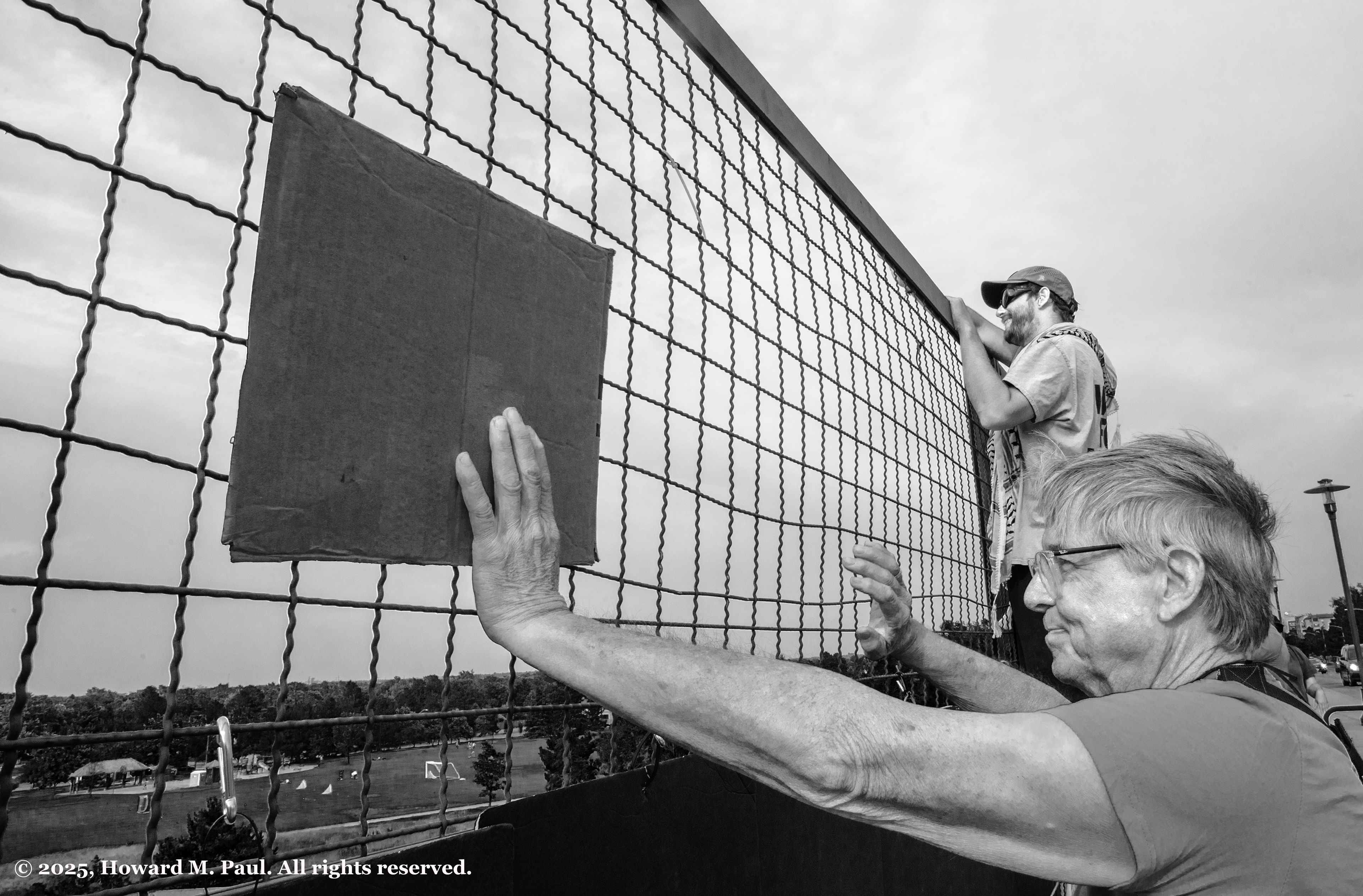 Denver Overpass Protest Banner Drop
