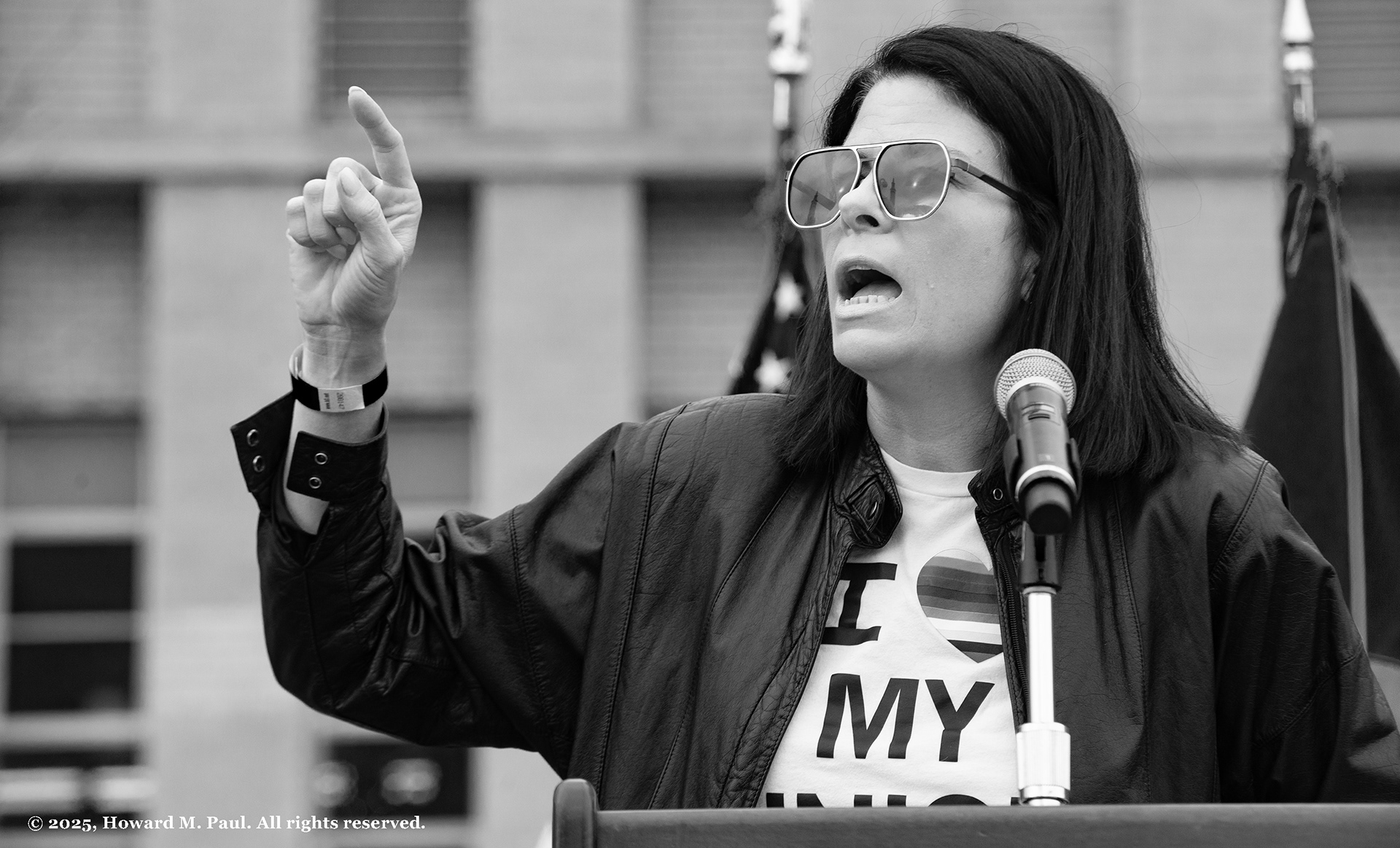 Liz Waddick, Colorado Educators Association, at Bernie Sanders & Alexandria Ocasio-Cortez  “Fighting Oligarchy” Rally, Denver