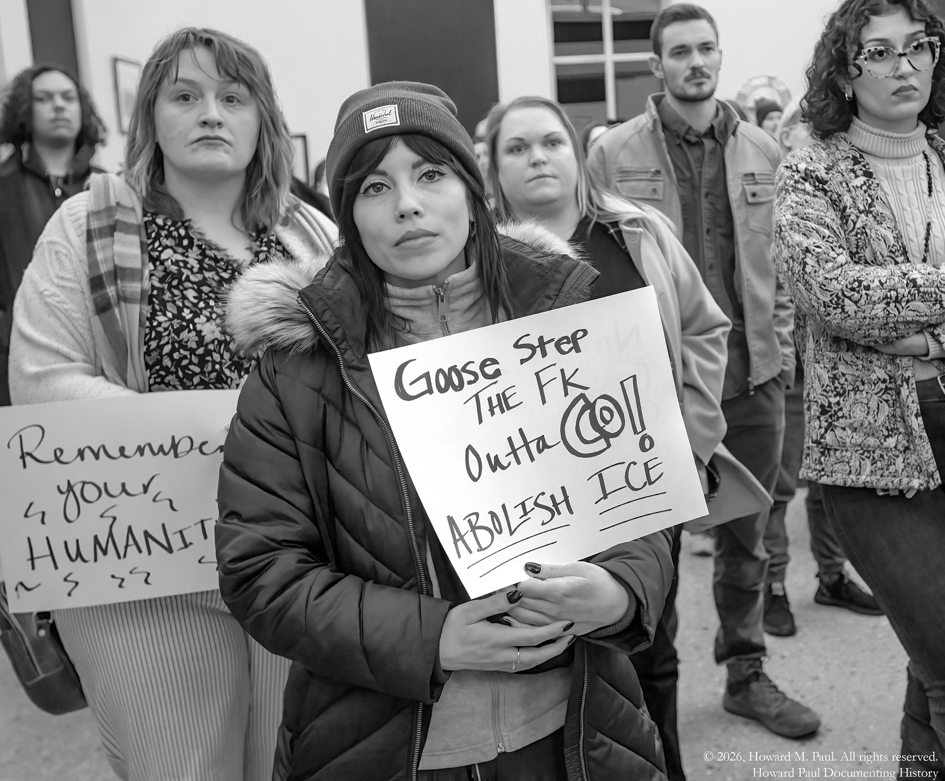 Rally to oppose opening private ICE detention prison, at Hudson Town Council