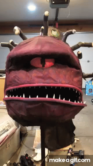 One of the new animatronics debuting this year - a Beholder!