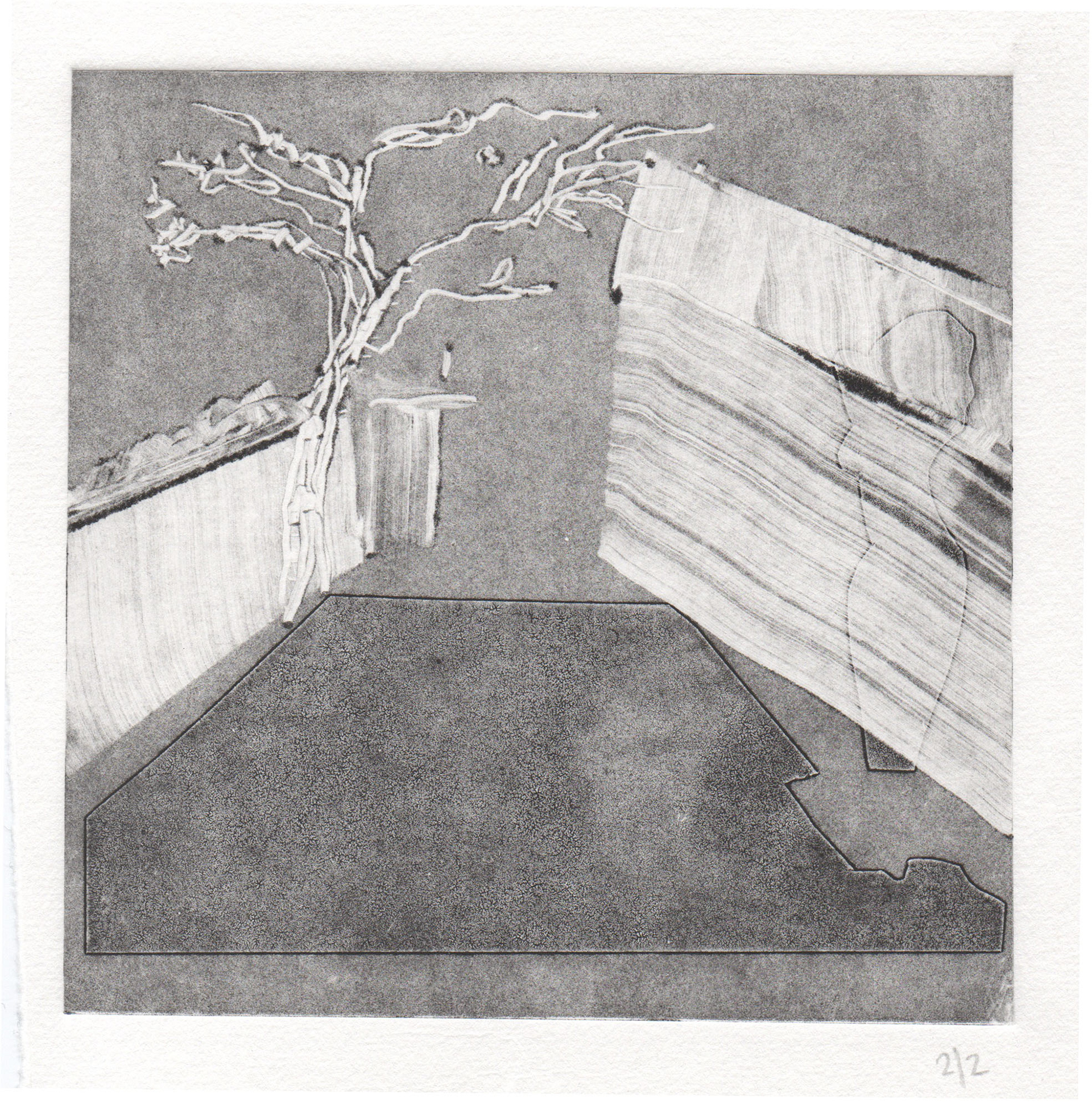 Tuulensuu - Monotype 14 x 14 cm