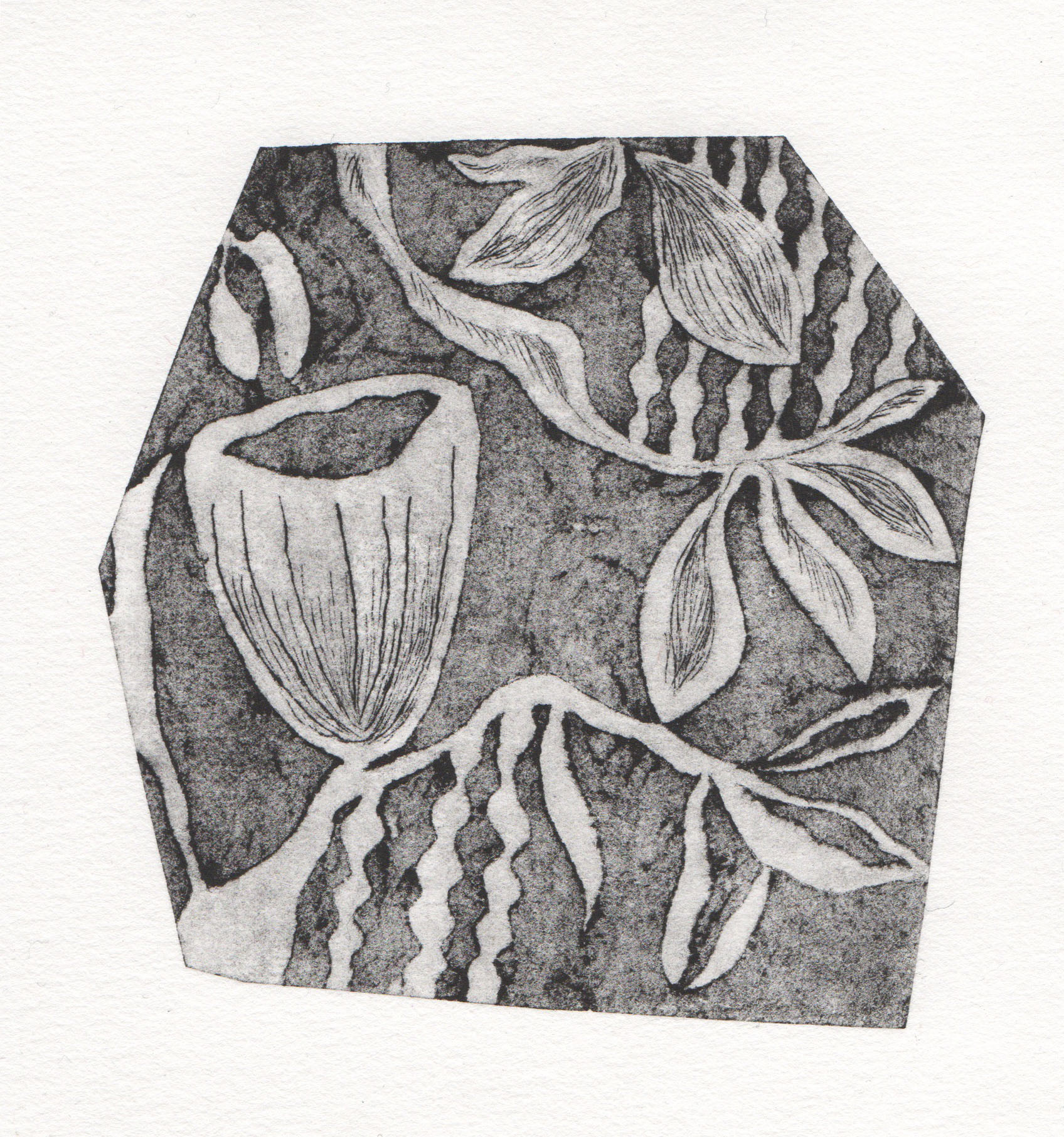 Ainolla - Cardboard engraving print, 12 x 12 cm