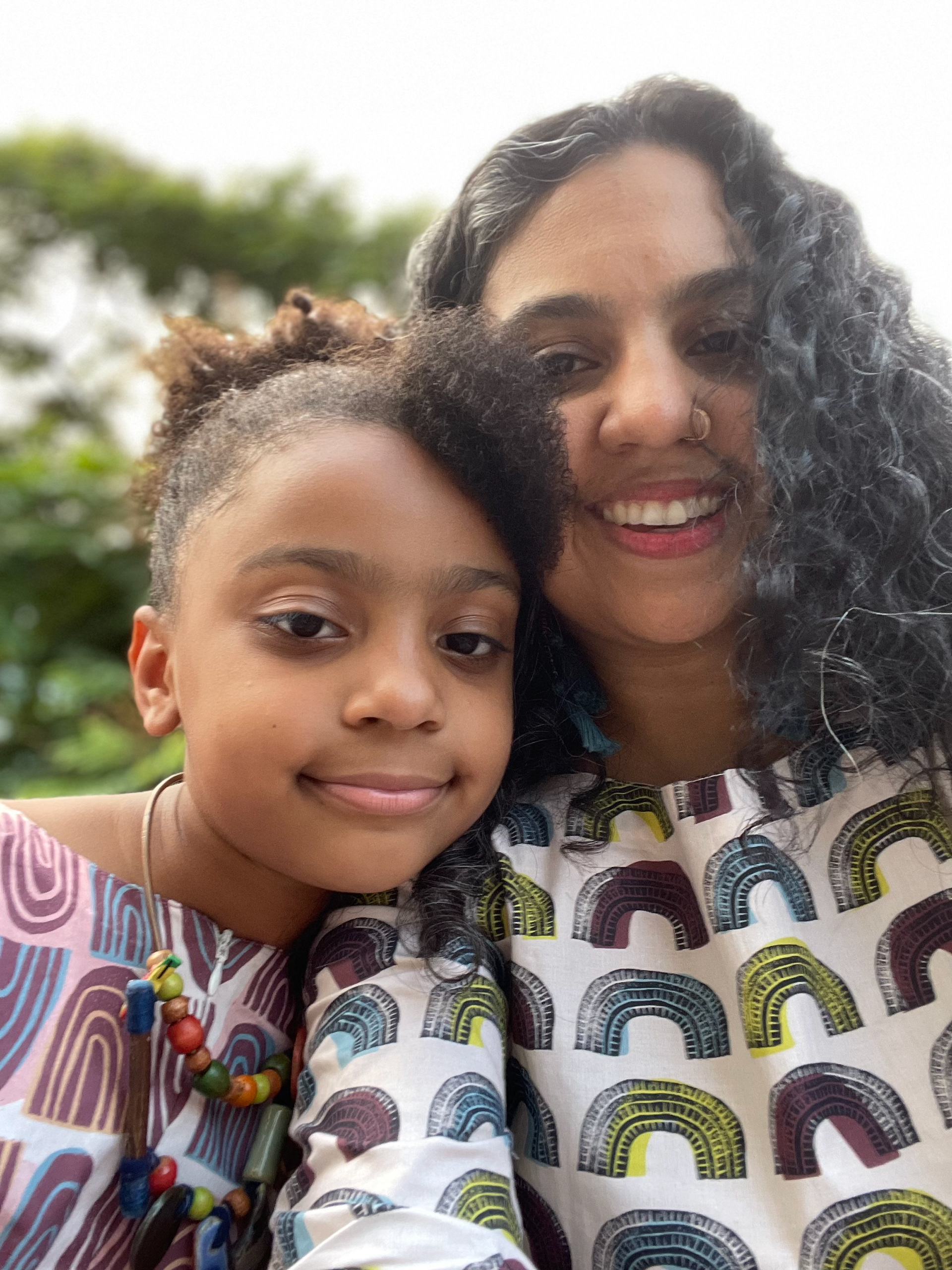 Dresses made from fabric from the 'New Abstracts' collection