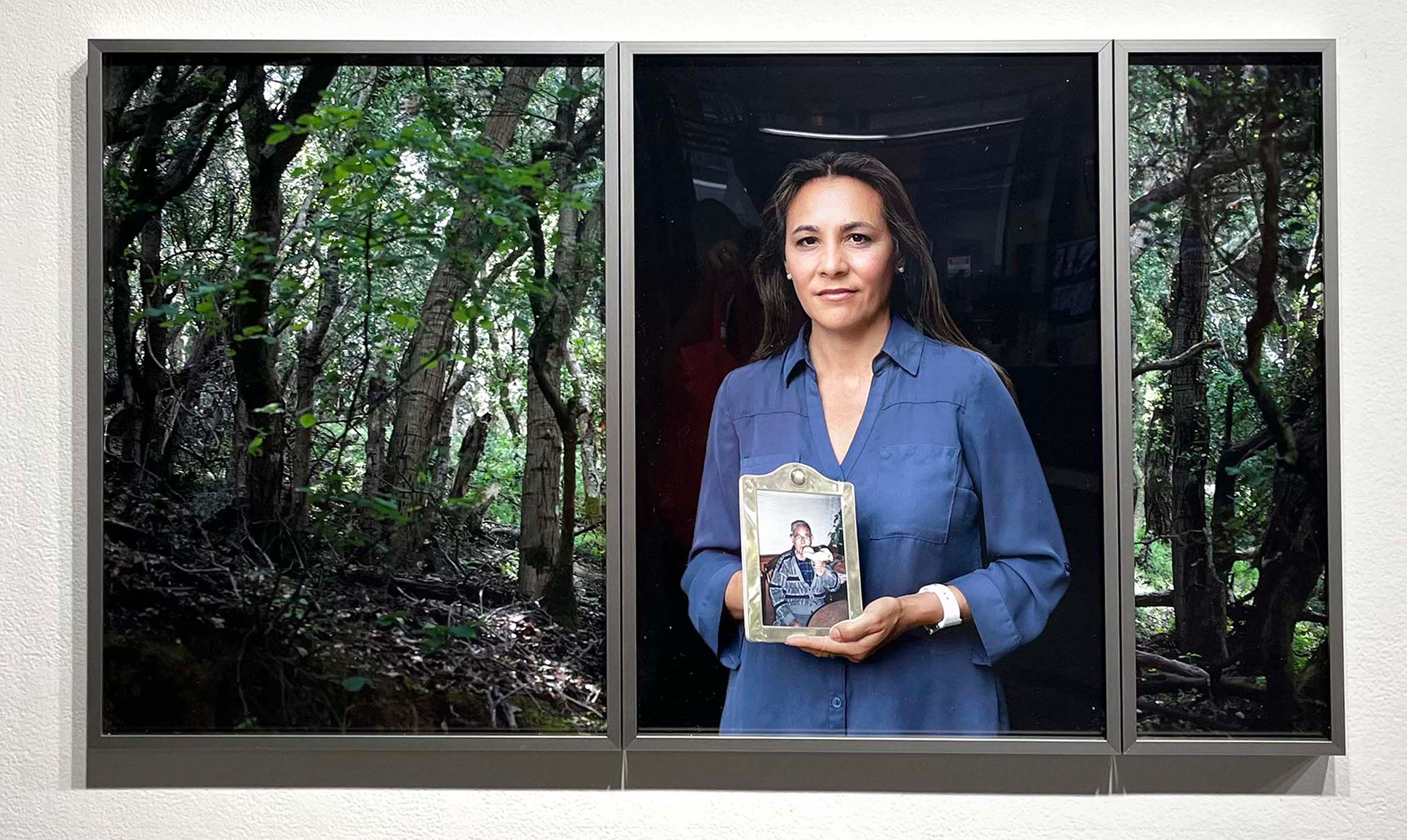 Anna and Grandfather Kuniji Tamura, Matsutake Hunters Three archival pigment prints, 24" x 40" 2024