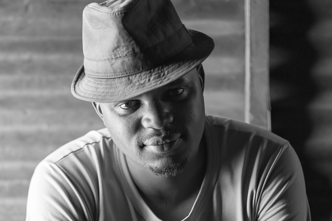 Man in a "pub" in a township in Southafrica in 2016