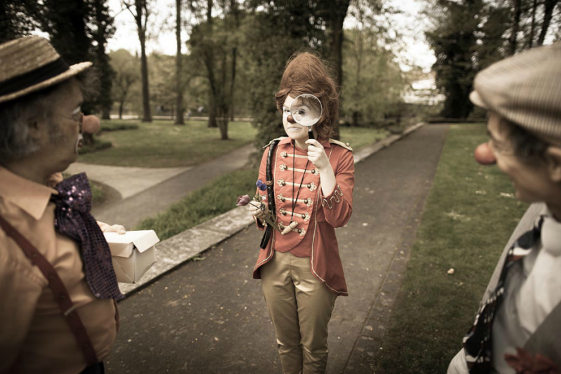 Photo pendant le festival de clown de Montbeliard