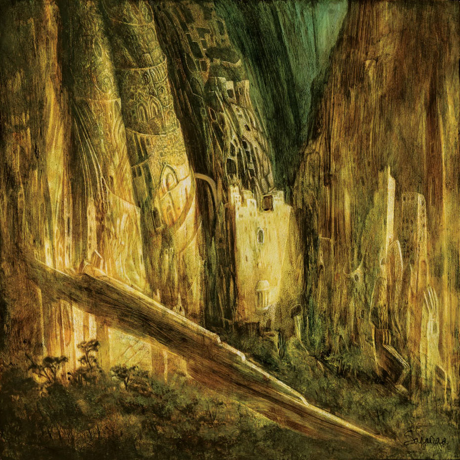 Lost city (acrylic on board) (20x20cm)