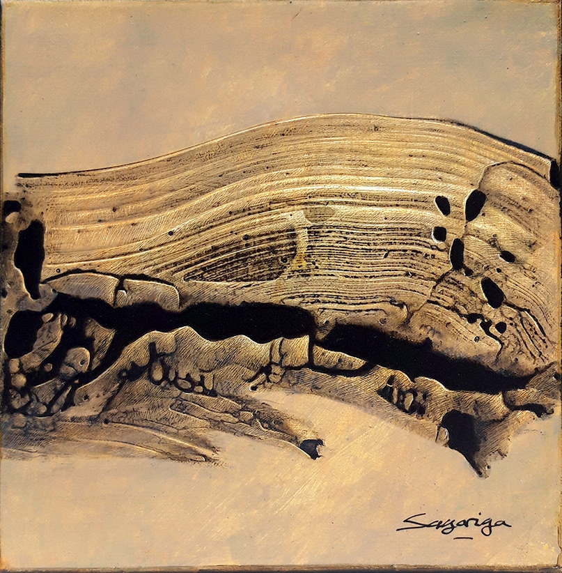 Untitled. 20 x 20 cm. Mixed media on linen (Acrylic, acrylic ink and scraping)