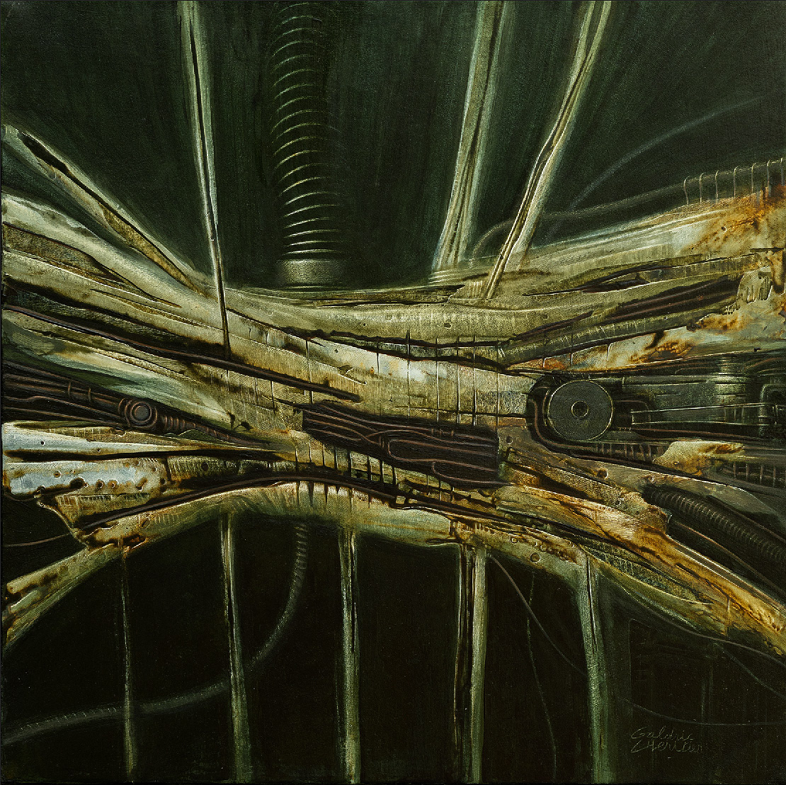 Green untitled (acrylic on canvas) (40x40cm)