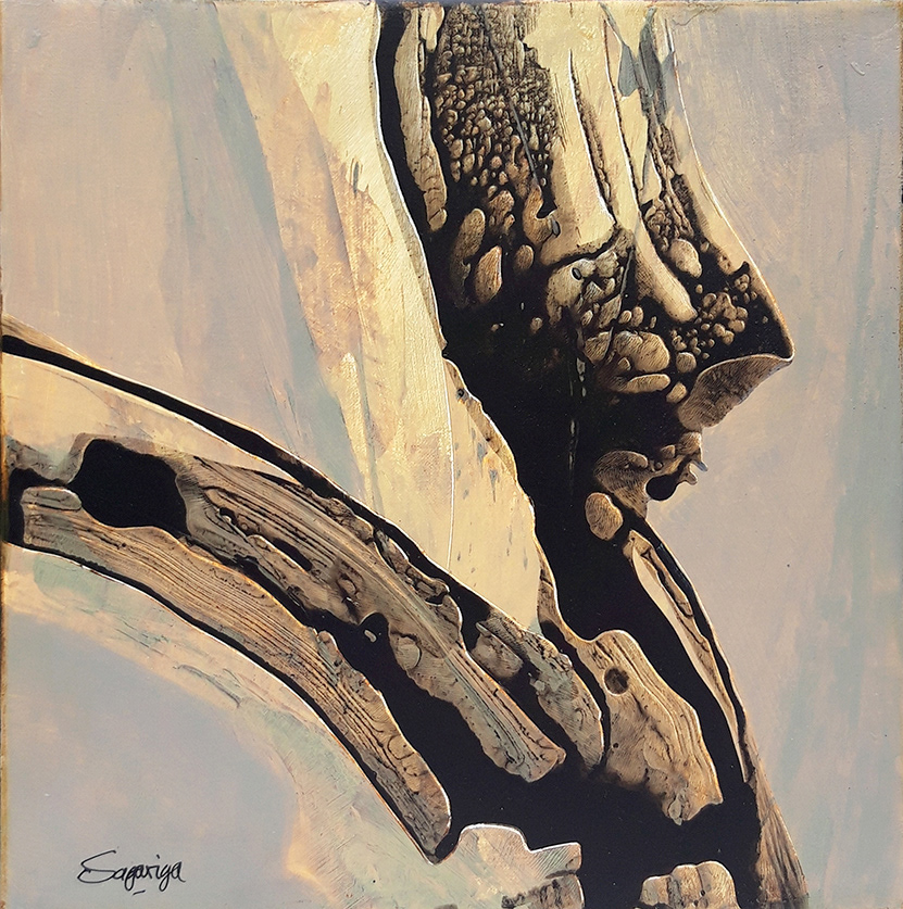 Untitled. 30 x 30 cm. Mixed media on linen (Acrylic, acrylic ink and scraping)