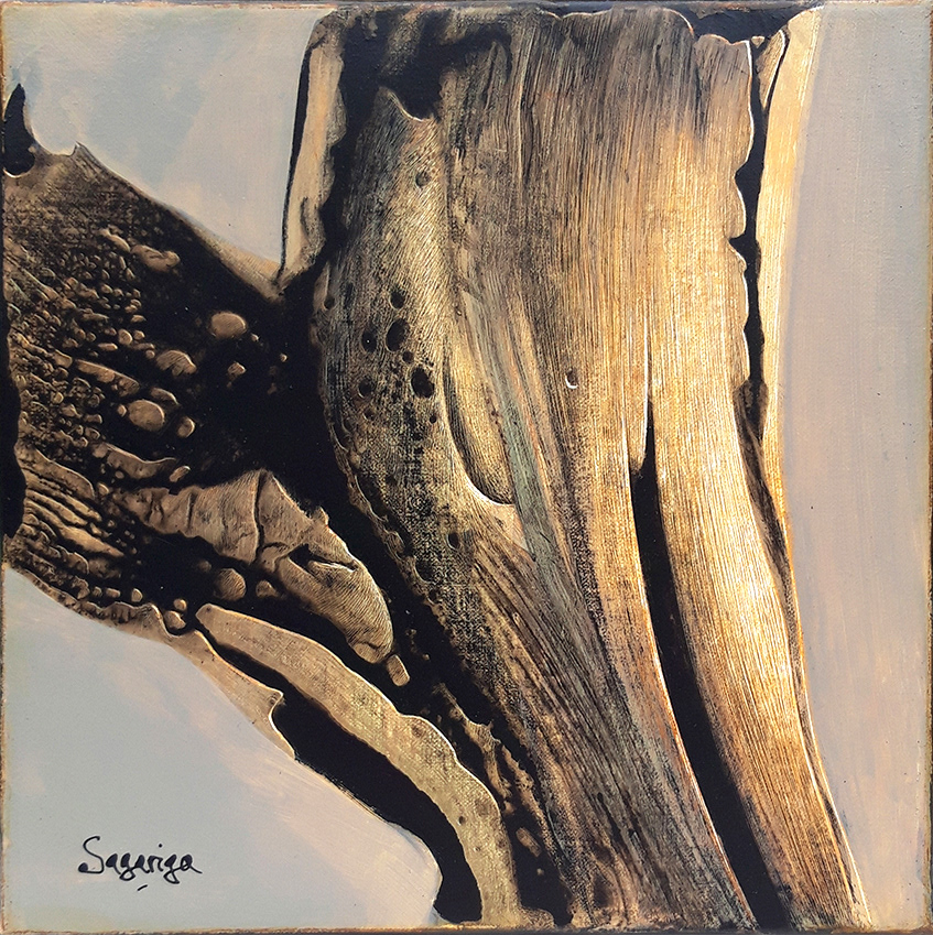 Untitled. 25 x 25 cm. Mixed media on linen (Acrylic, acrylic ink and scraping)