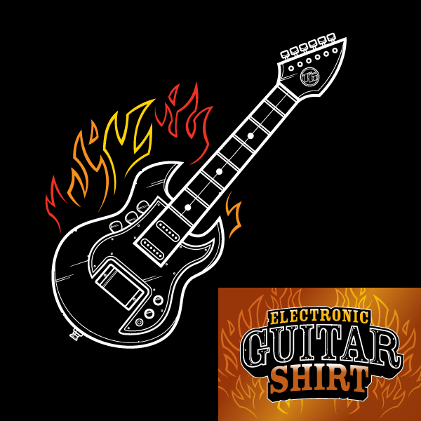 Illustration and Logotype for Electronic Guitar Shirt