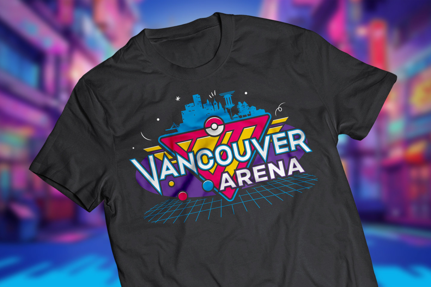 A synthwave interpretation of the "Adventure Abounds" season of Pokémon Go, for Vancouver Arena, a Pokémon Go community and part of Niantic’s Community Ambassador program