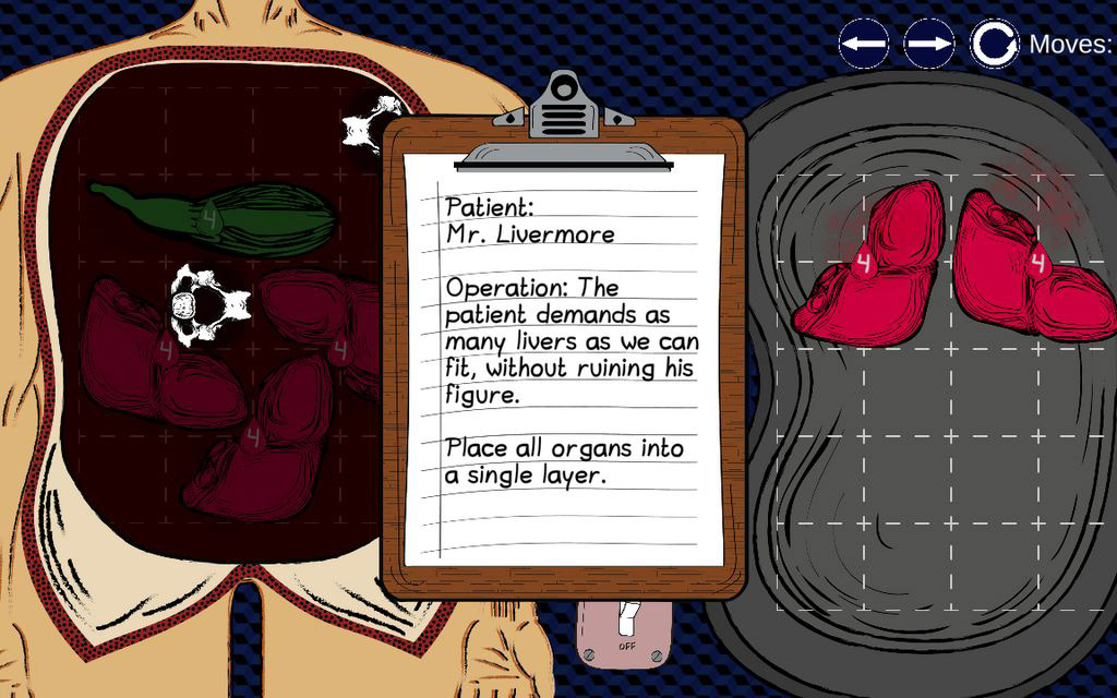body in operating table with clipboard with instructions