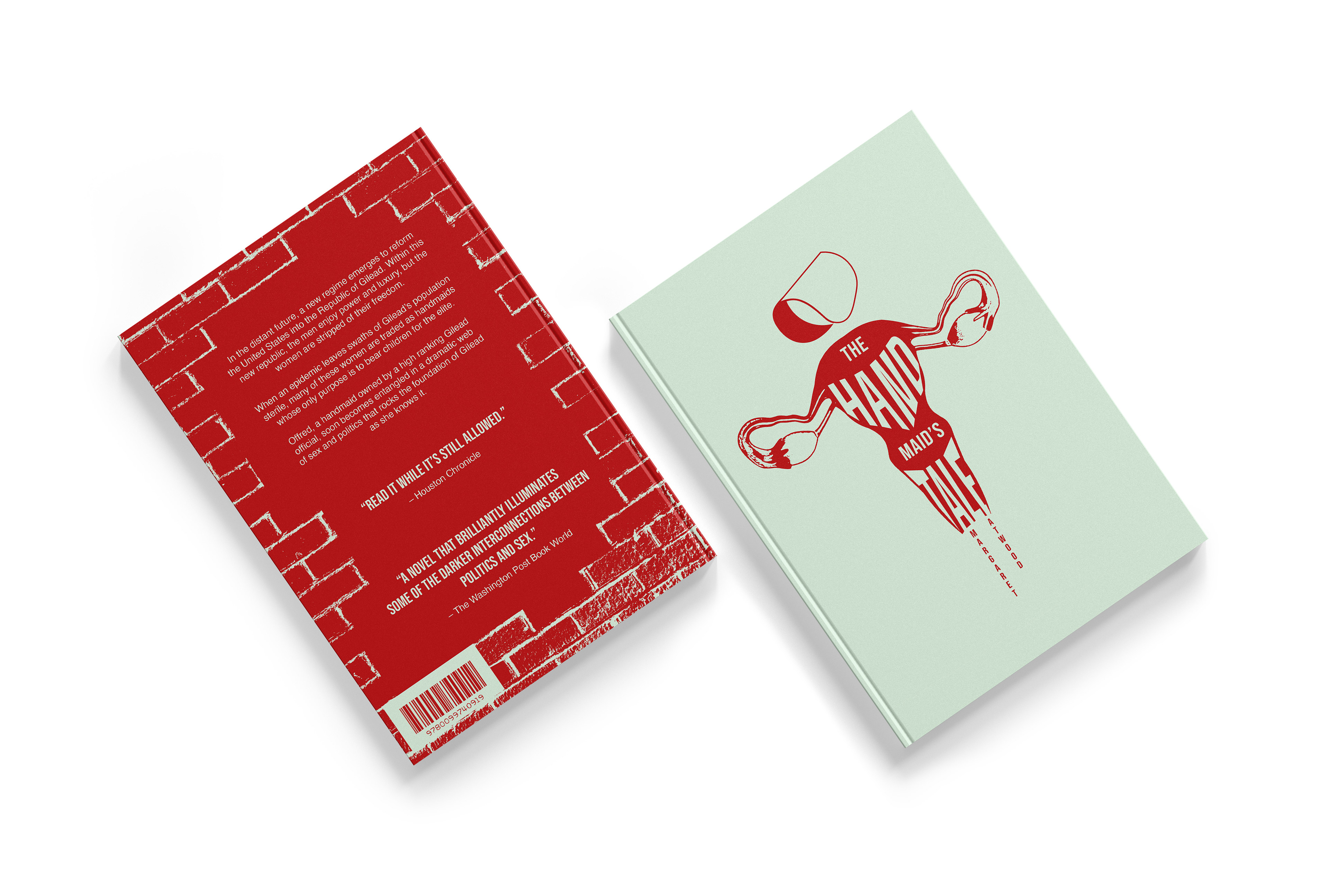 Mockup of the front and back cover of "The Handmaid's Tale" design