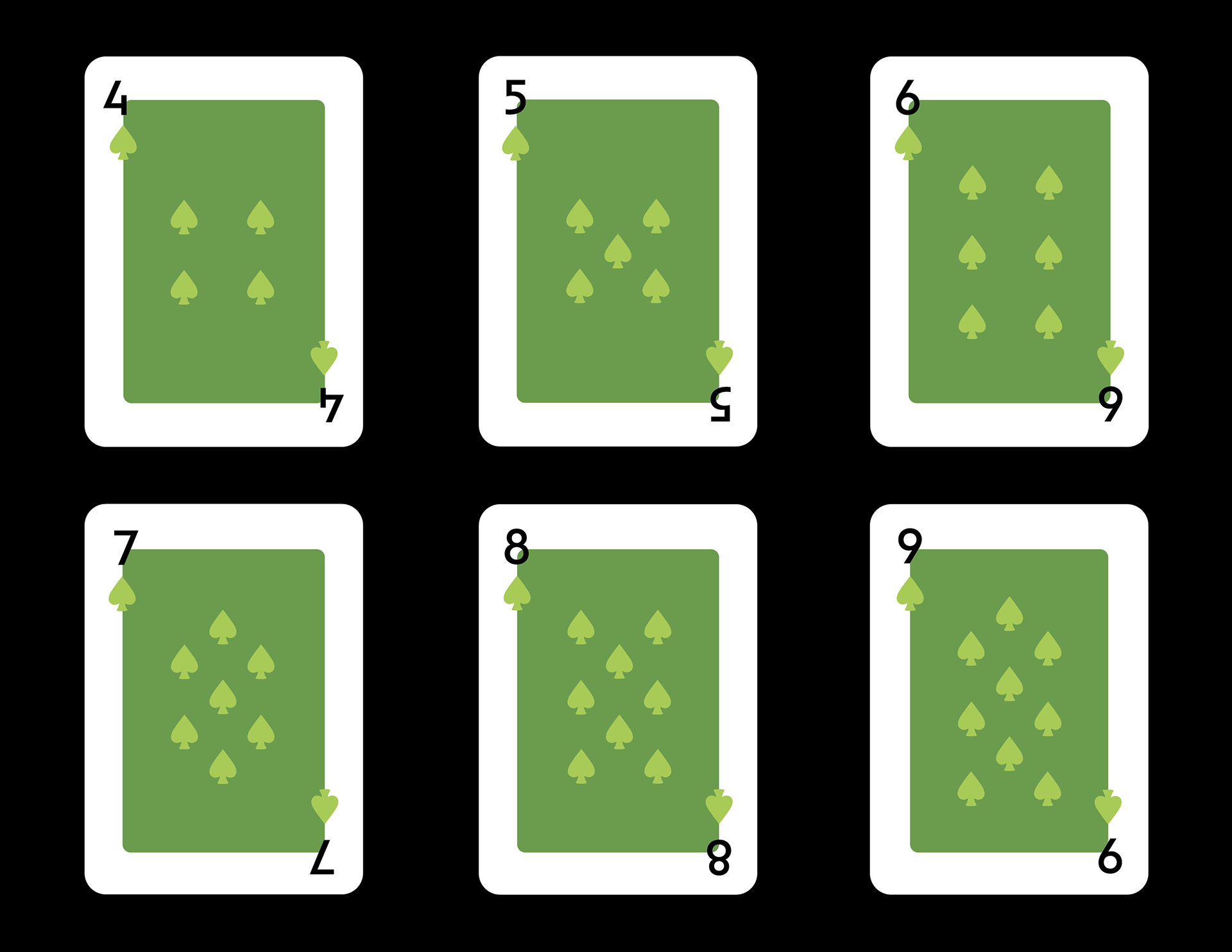Spade Number Cards