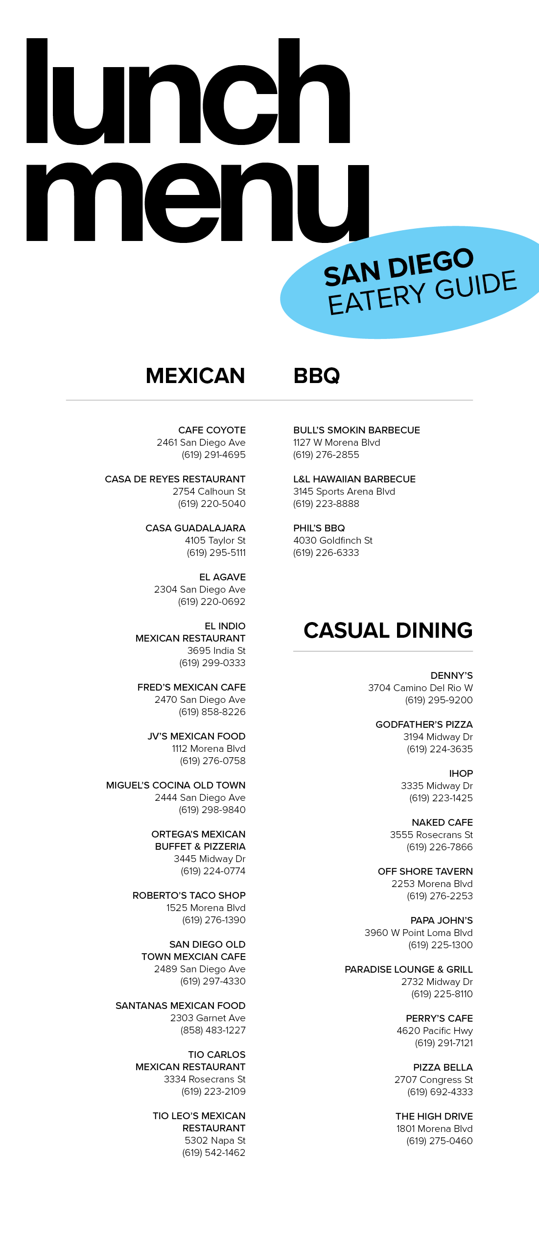 Eatery Guide - Front