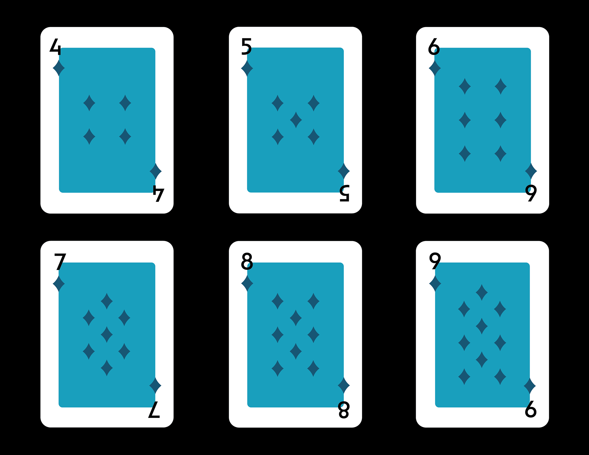 Diamond Number Cards