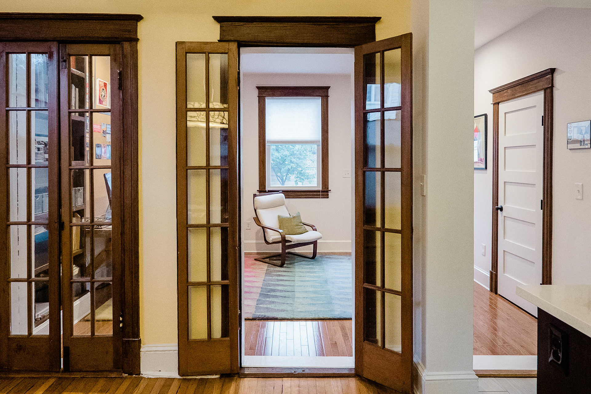 The historic detailing was preserved in this renovation and addition project.