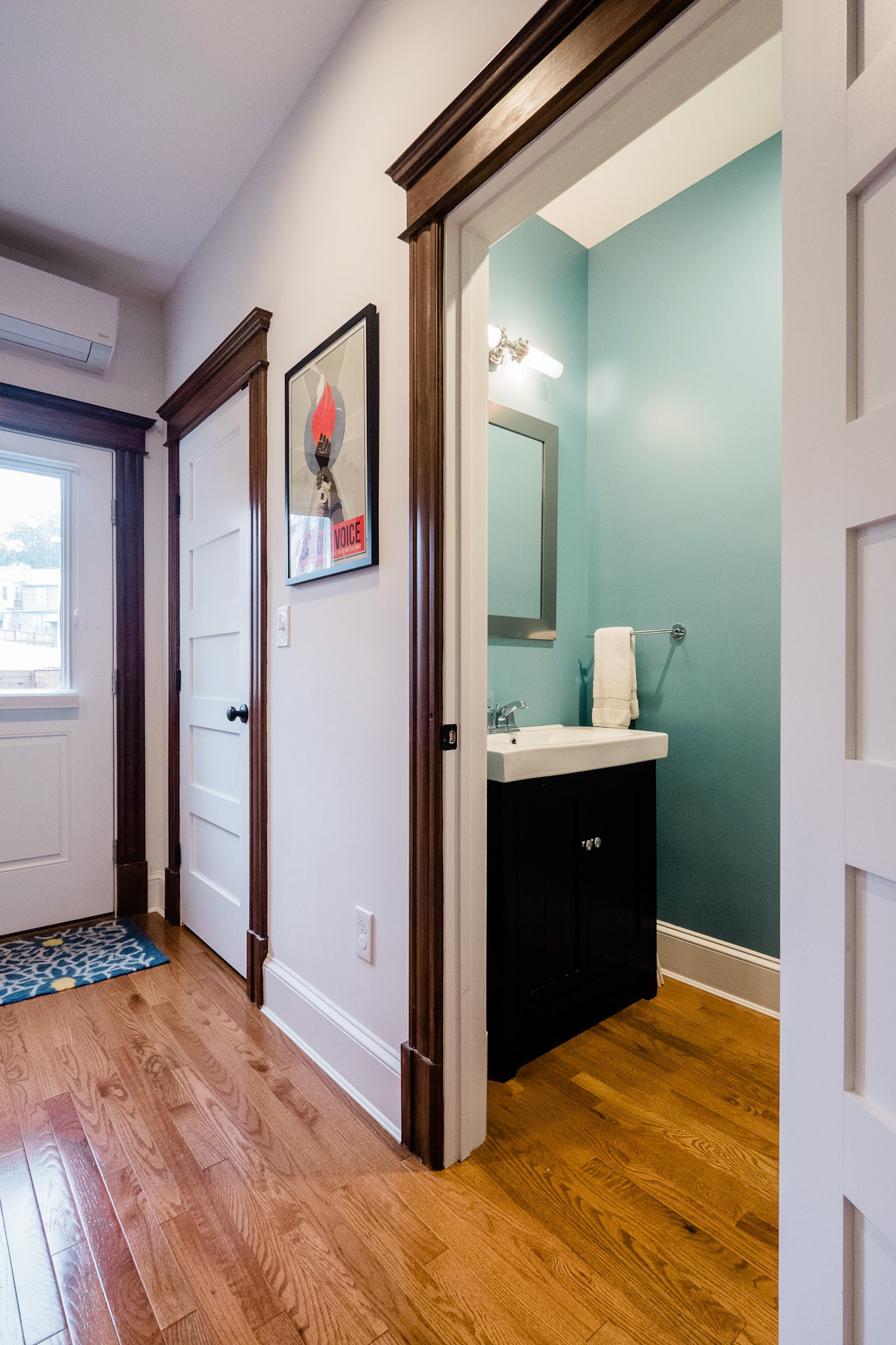 A half bath and new closet were incorporated on the first floor as well.