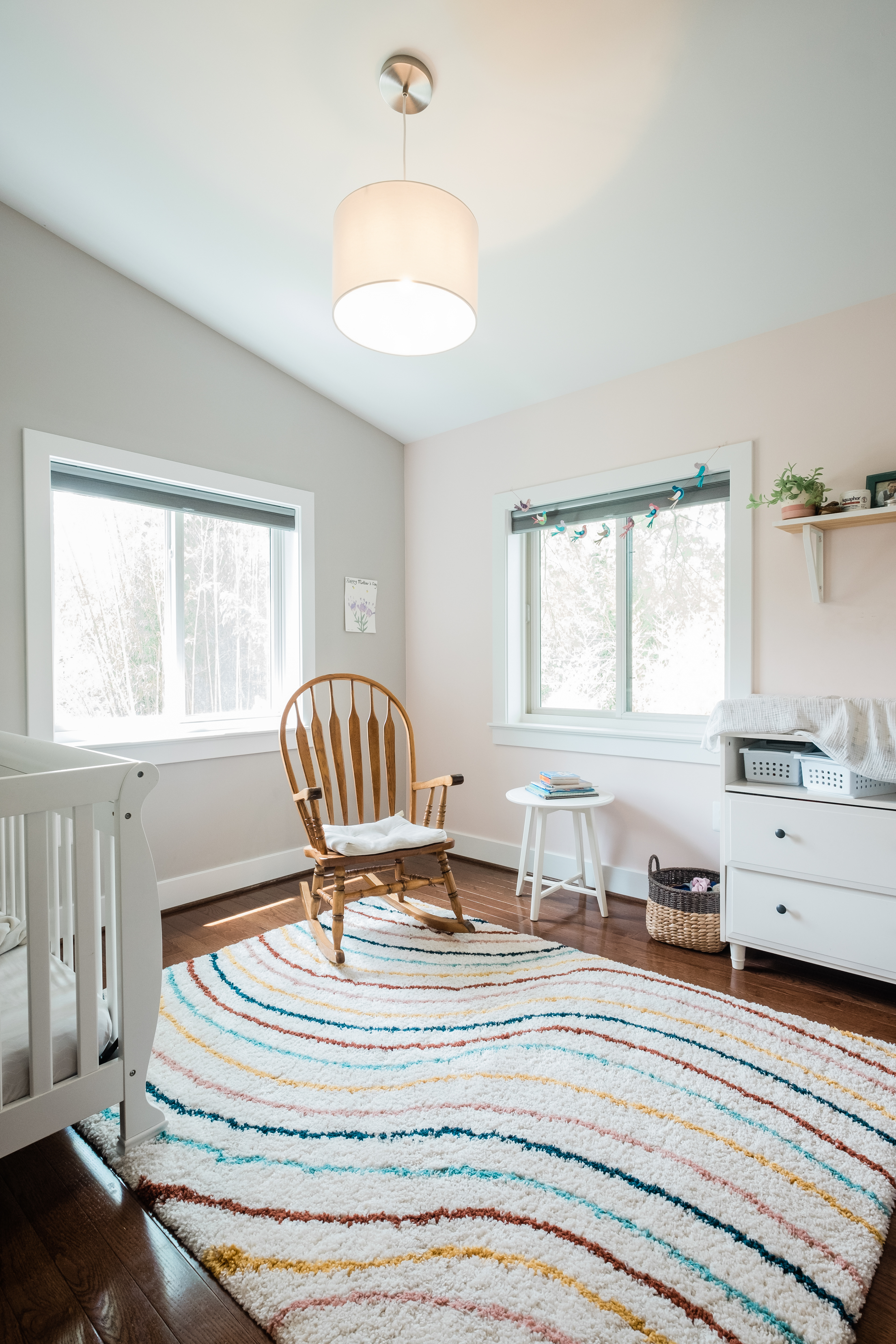 Two bedrooms and a bath upstairs.