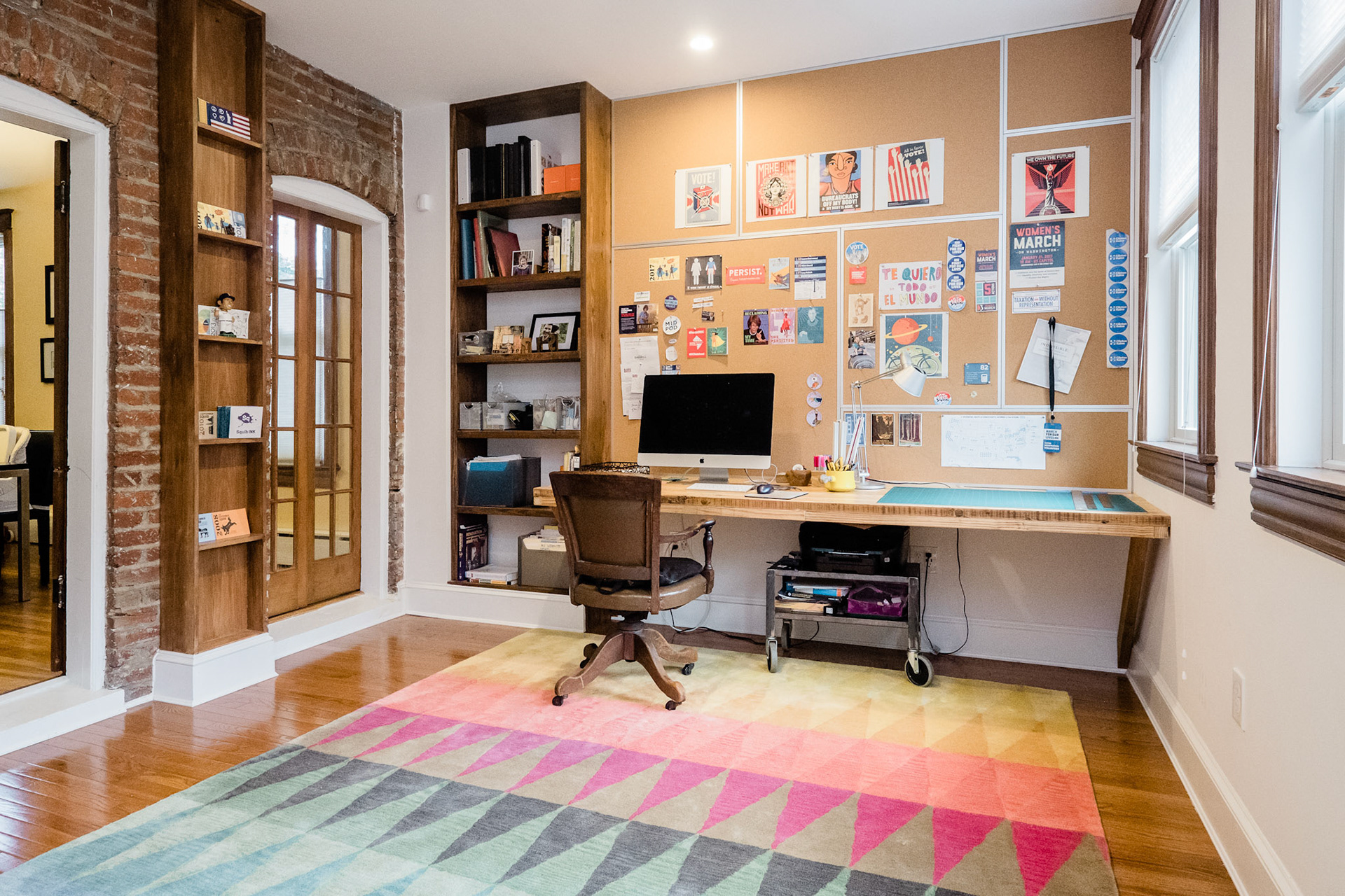 The homeowner beautifully blended modern and historic details throughout.