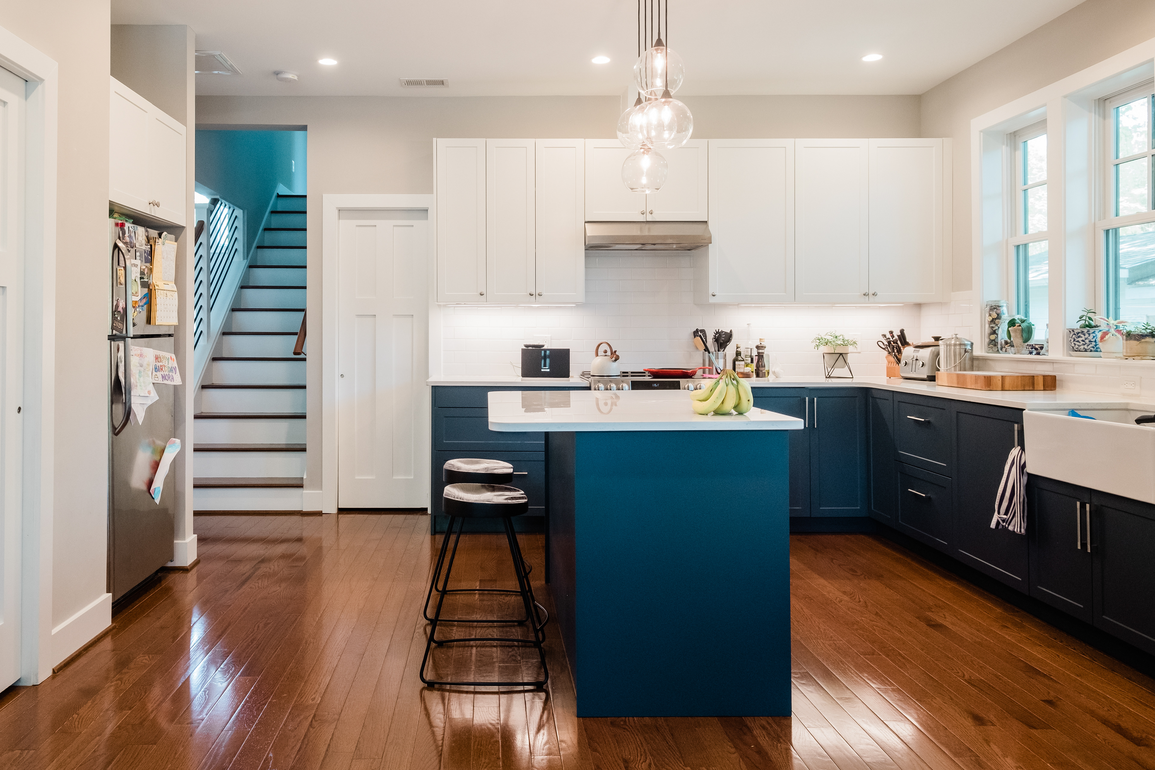 The new kitchen is the hub of the home.