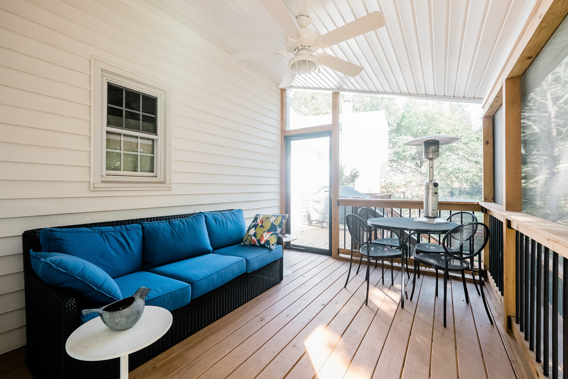 A new screened porch was added.