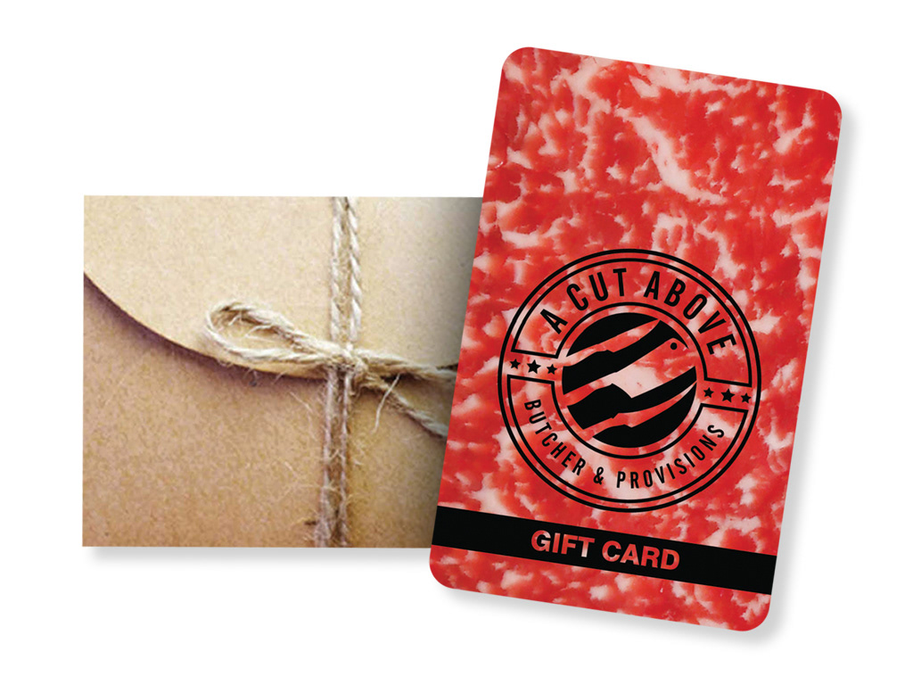 Custom Gift Card with Meat Wrapping Paper Cover