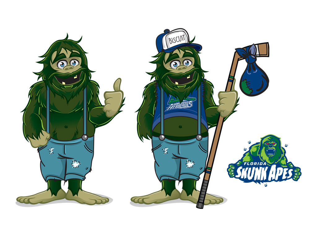 Florida Skunk Ape Take Over Night Mascot and Logo