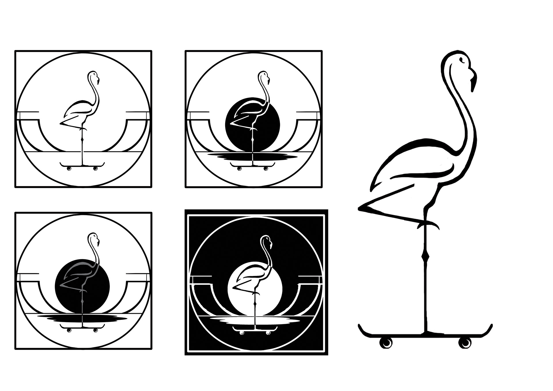 flamingo - skate logo