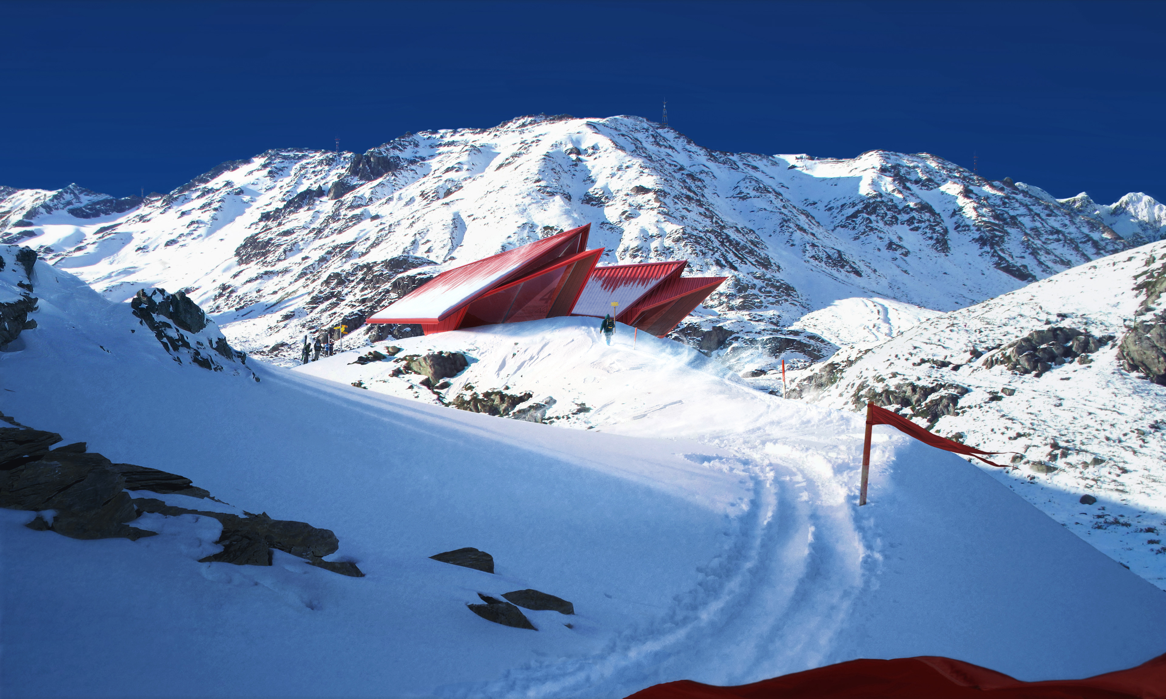 Mountain refuge hut No.04 and No.06 - Mt. Scalettahorn, Switzerland