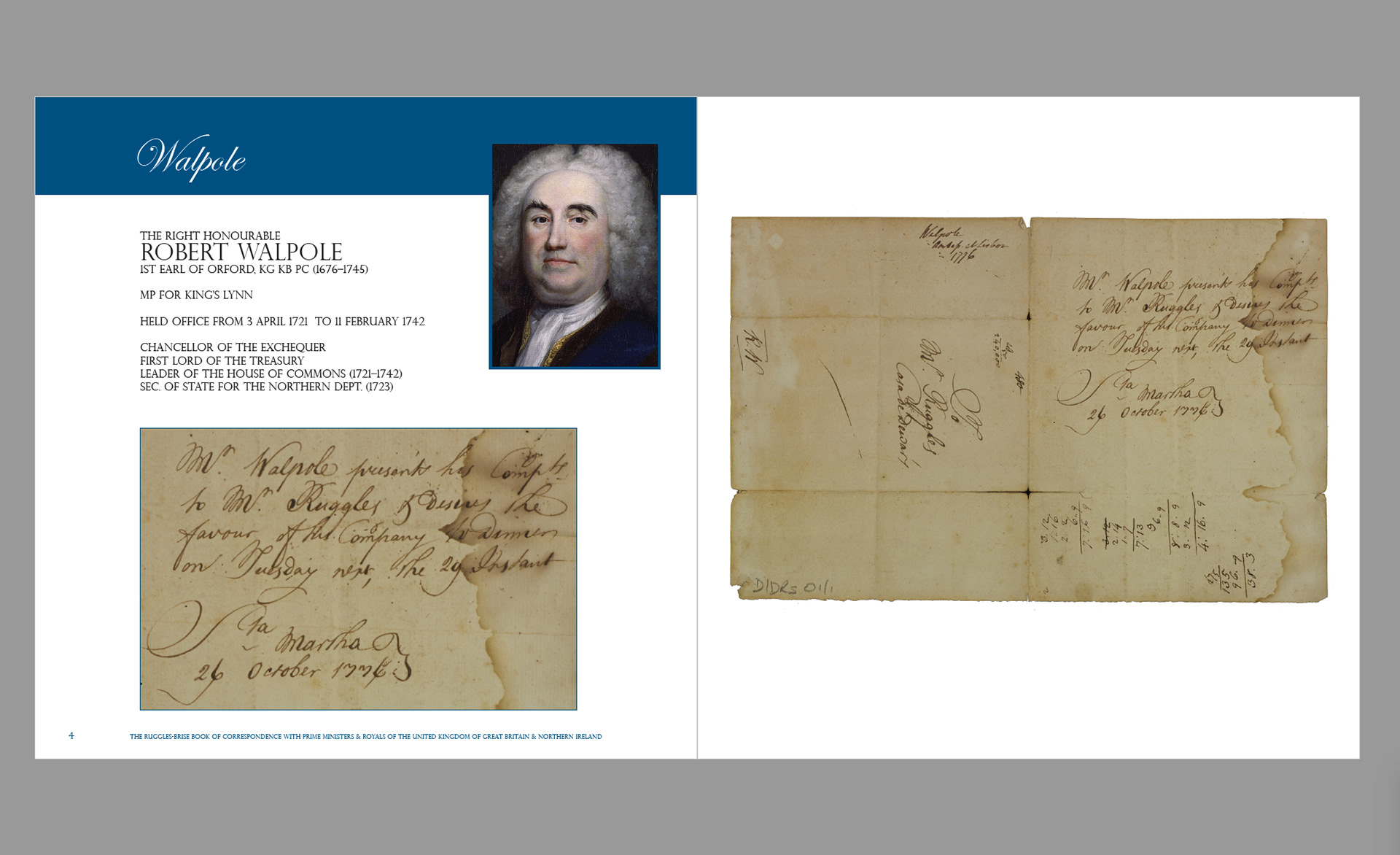 Design for a book: Walpole